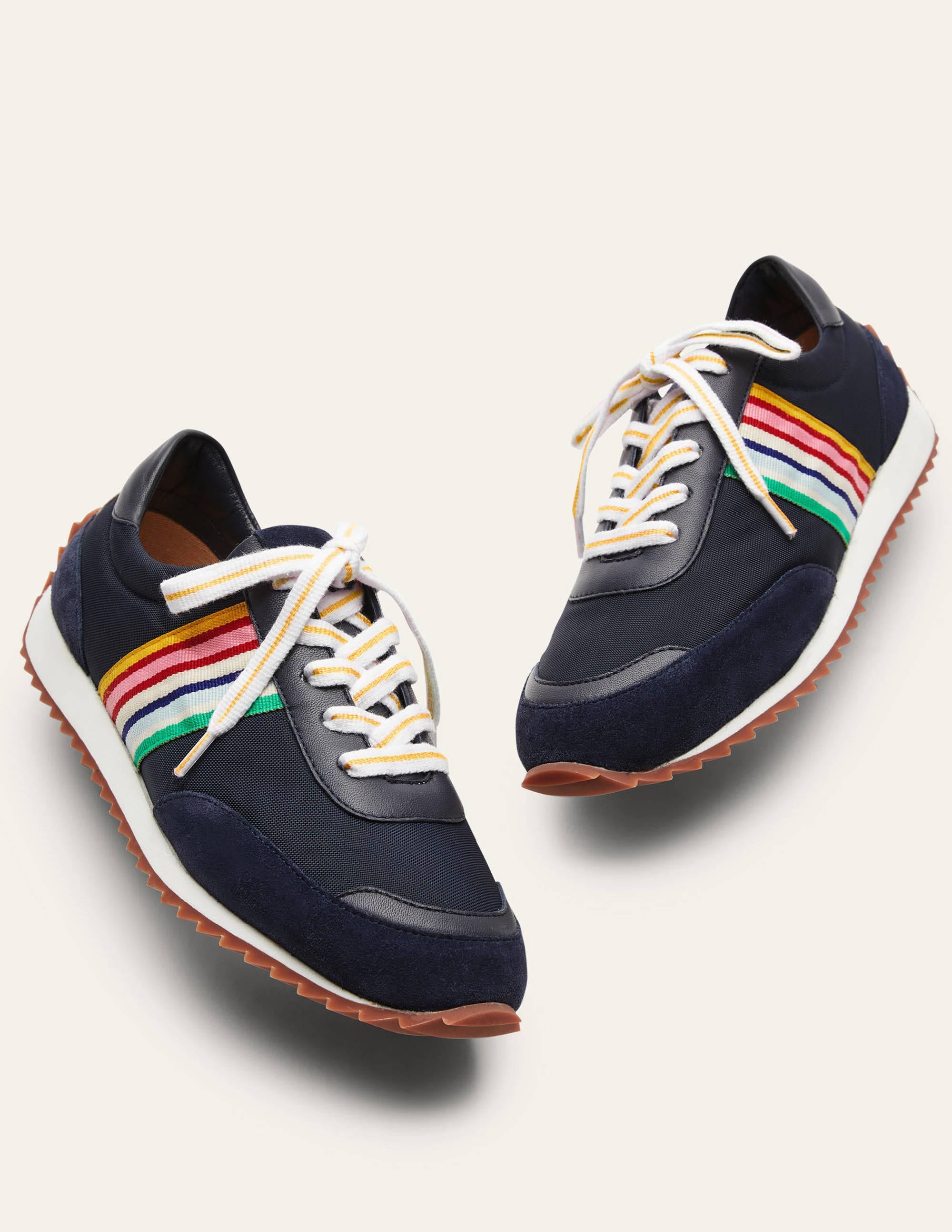 Striped Runner Trainers-Navy, Multi Stripe - Image 3