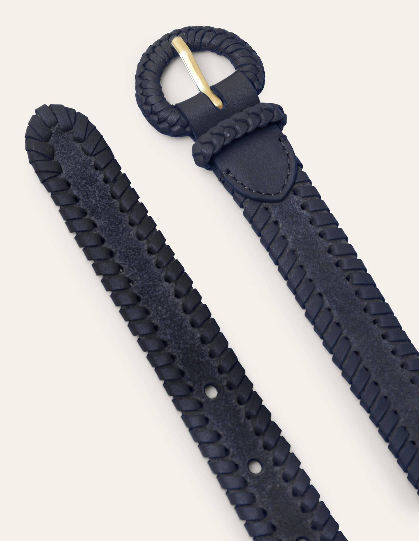 Skinny Woven Belt-Navy