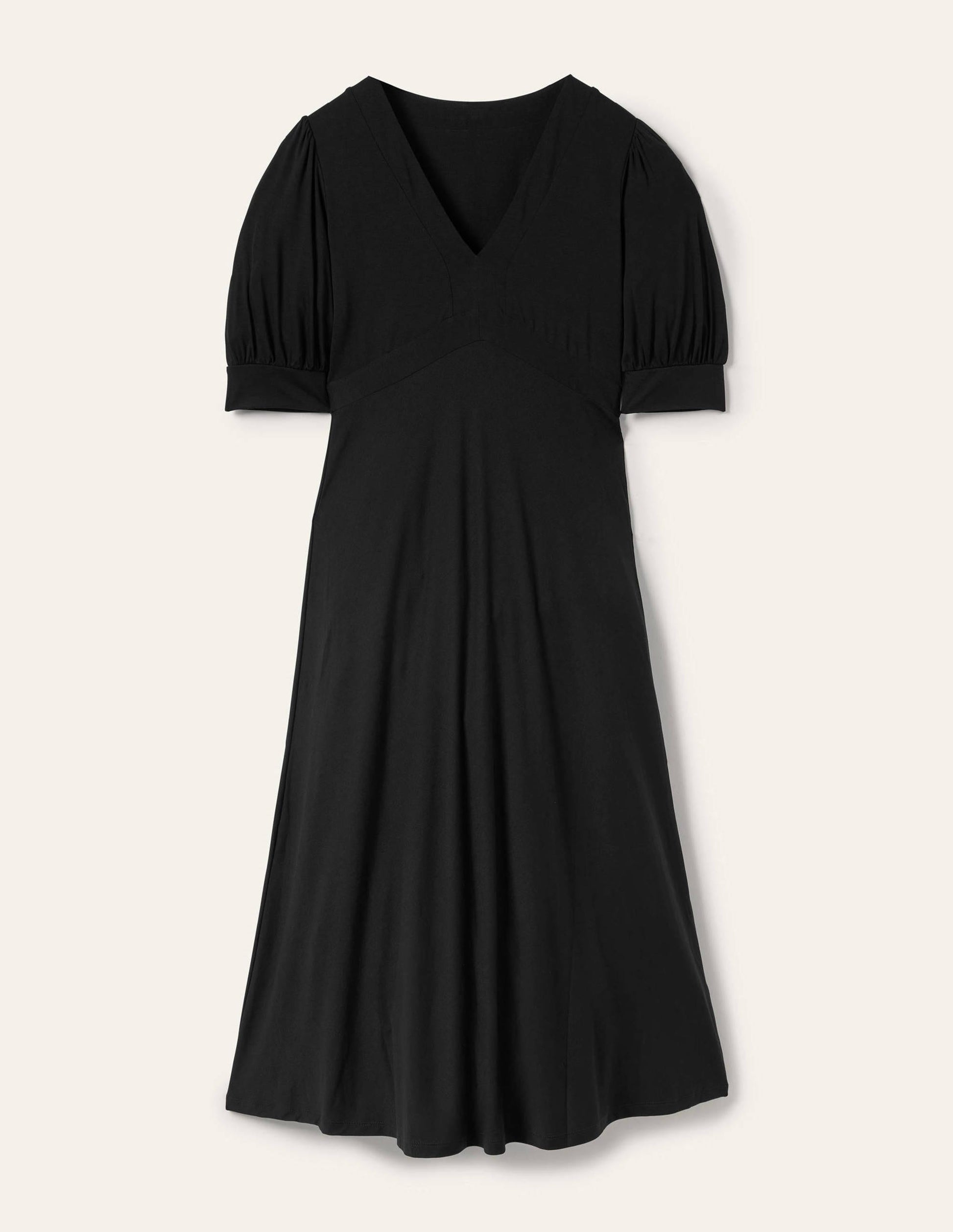 Eva Jersey Midi Dress-Black-5