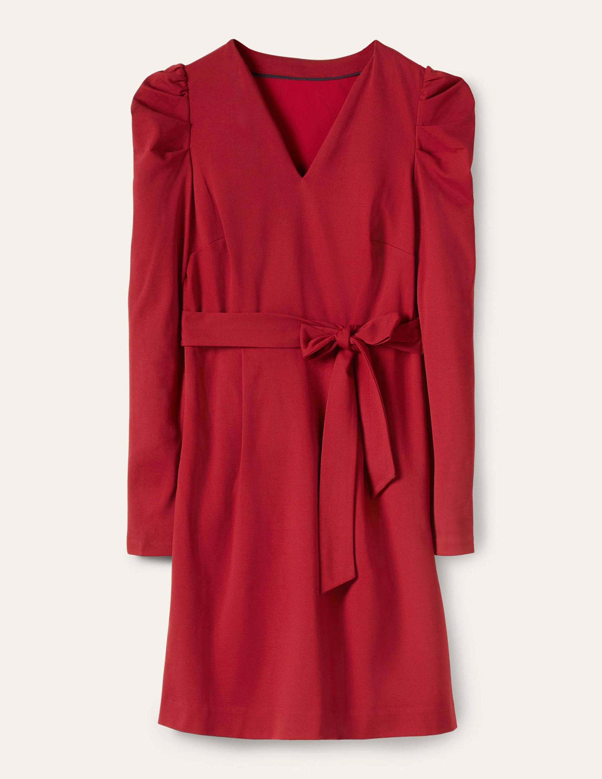 Puff Sleeve Jersey Dress-Winter Berry-6