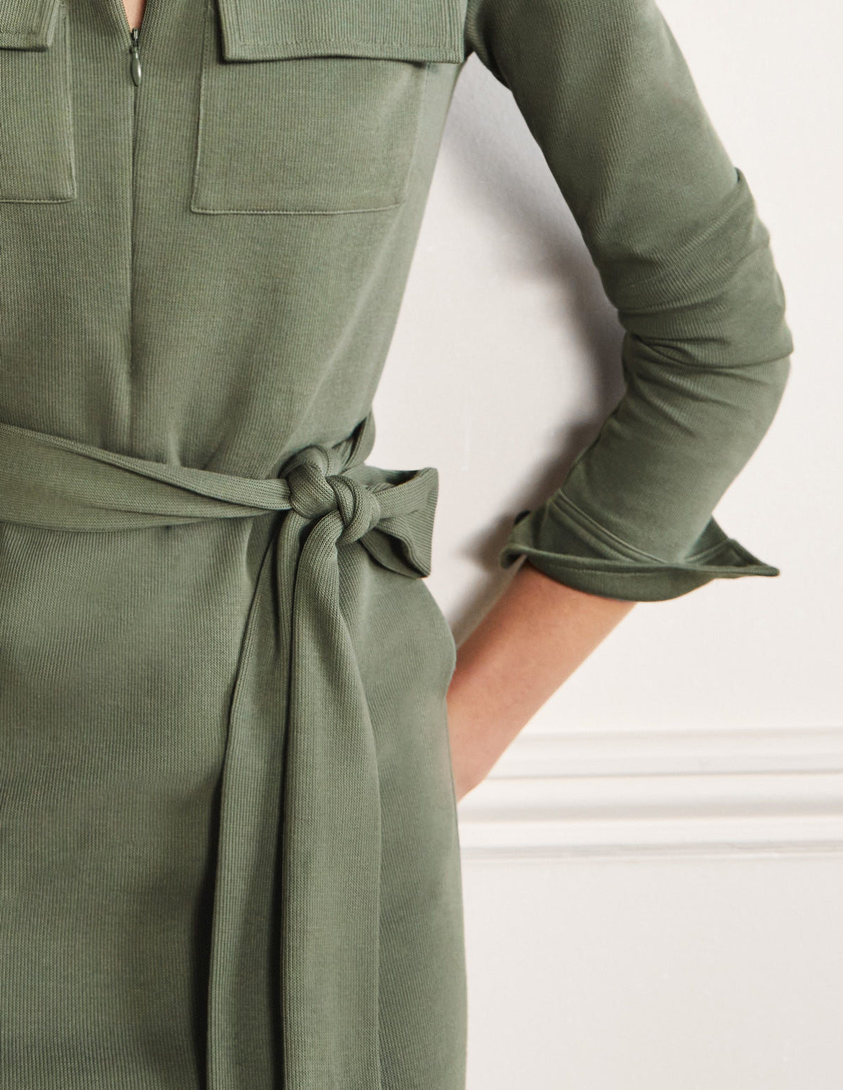 Jersey Midi Shirt Dress-Alder-5
