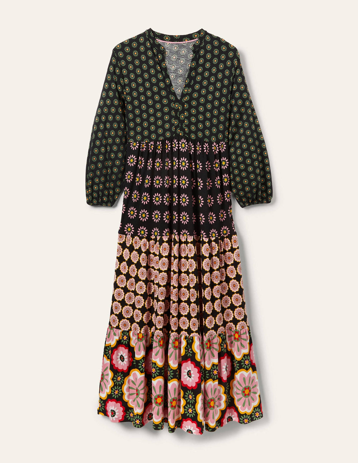 Tiered Jersey Maxi Dress-Hotch Potch Multi-5