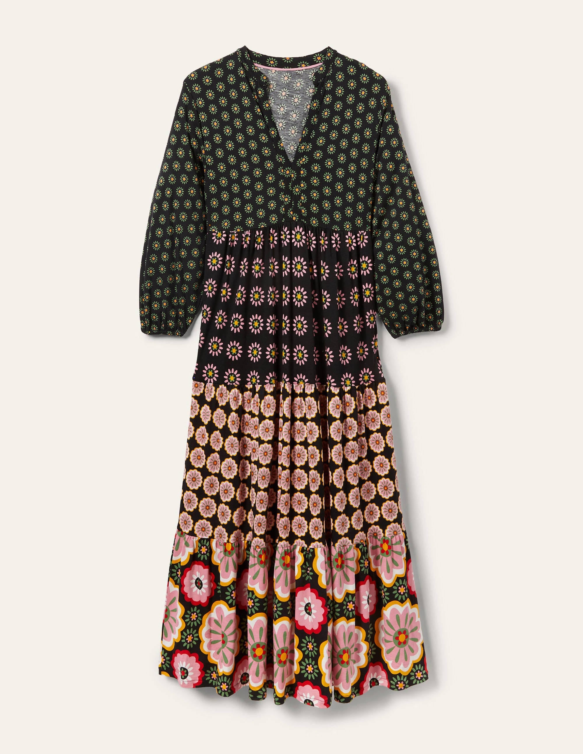 Tiered Jersey Maxi Dress-Hotch Potch Multi - Image 5