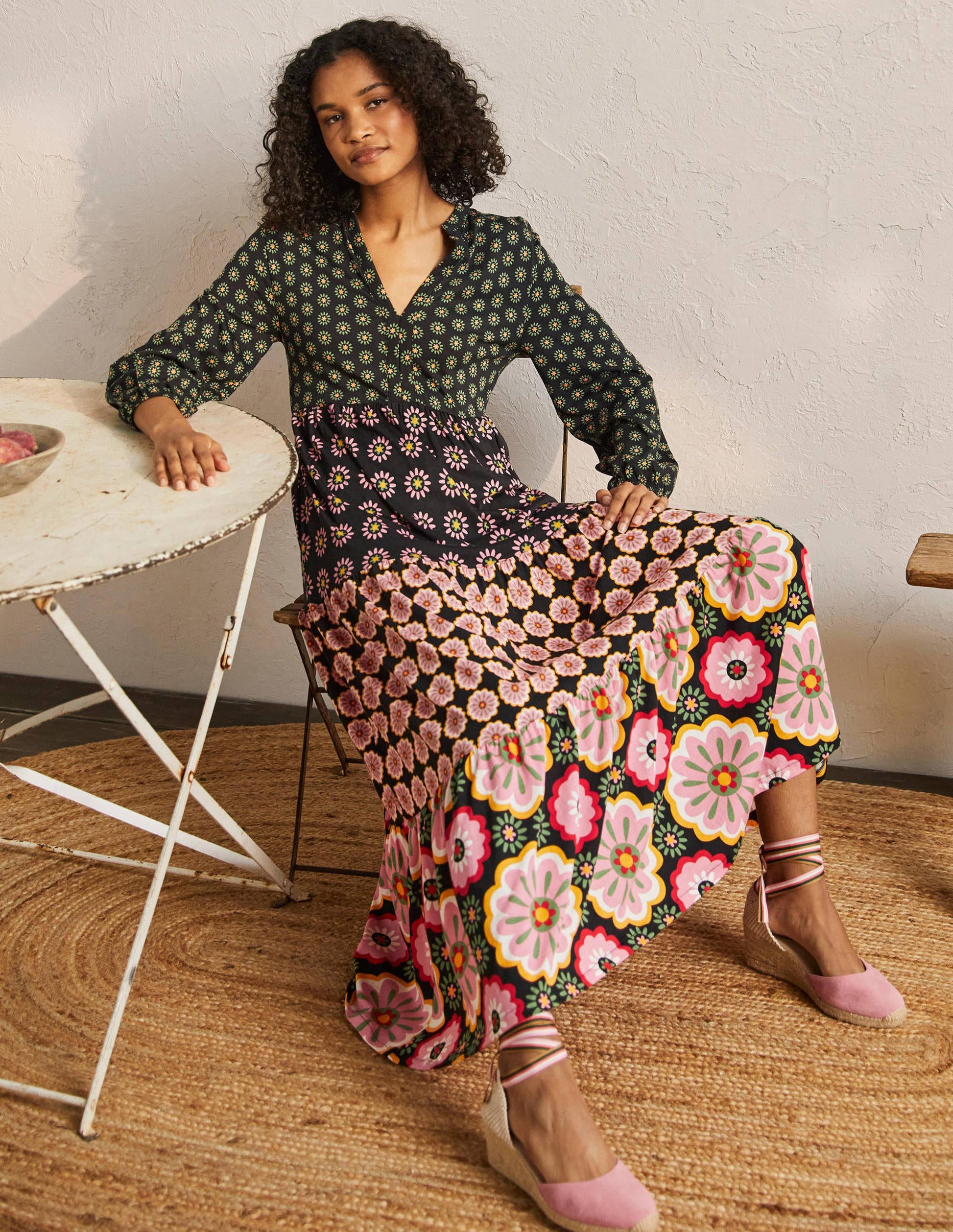 Tiered Jersey Maxi Dress-Hotch Potch Multi-4