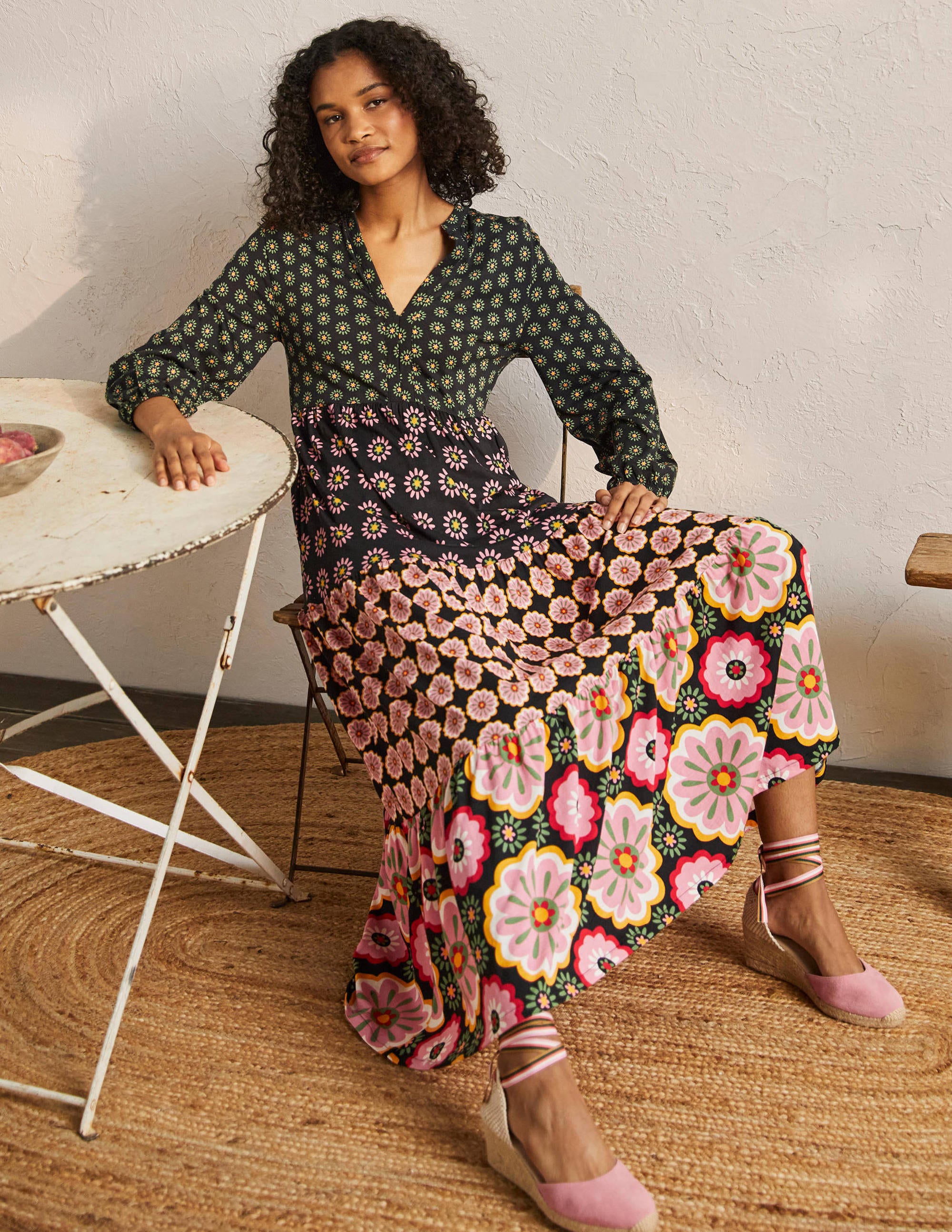Tiered Jersey Maxi Dress-Hotch Potch Multi - Image 4