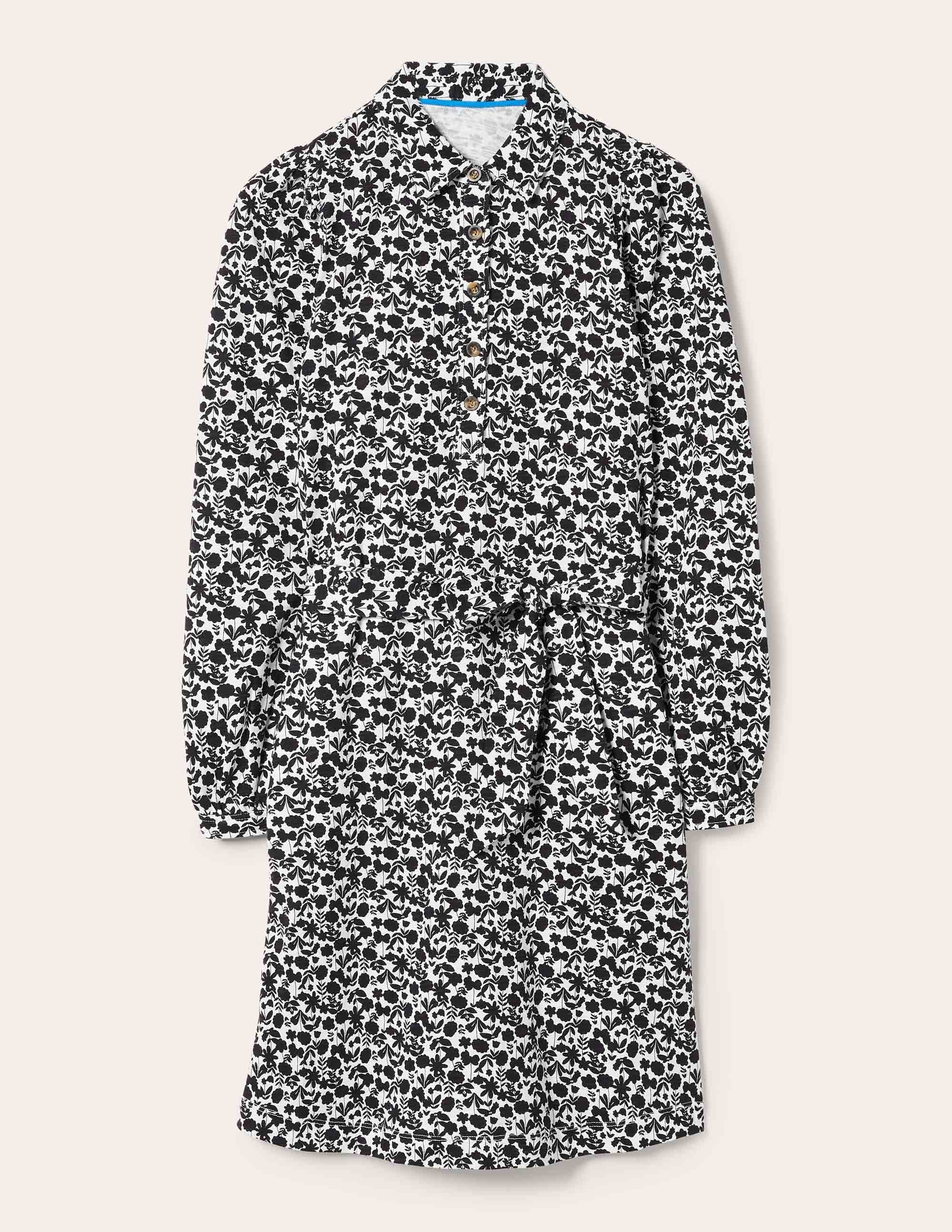Jersey Shirt Dress-Black, Flora Bloom - Image 5