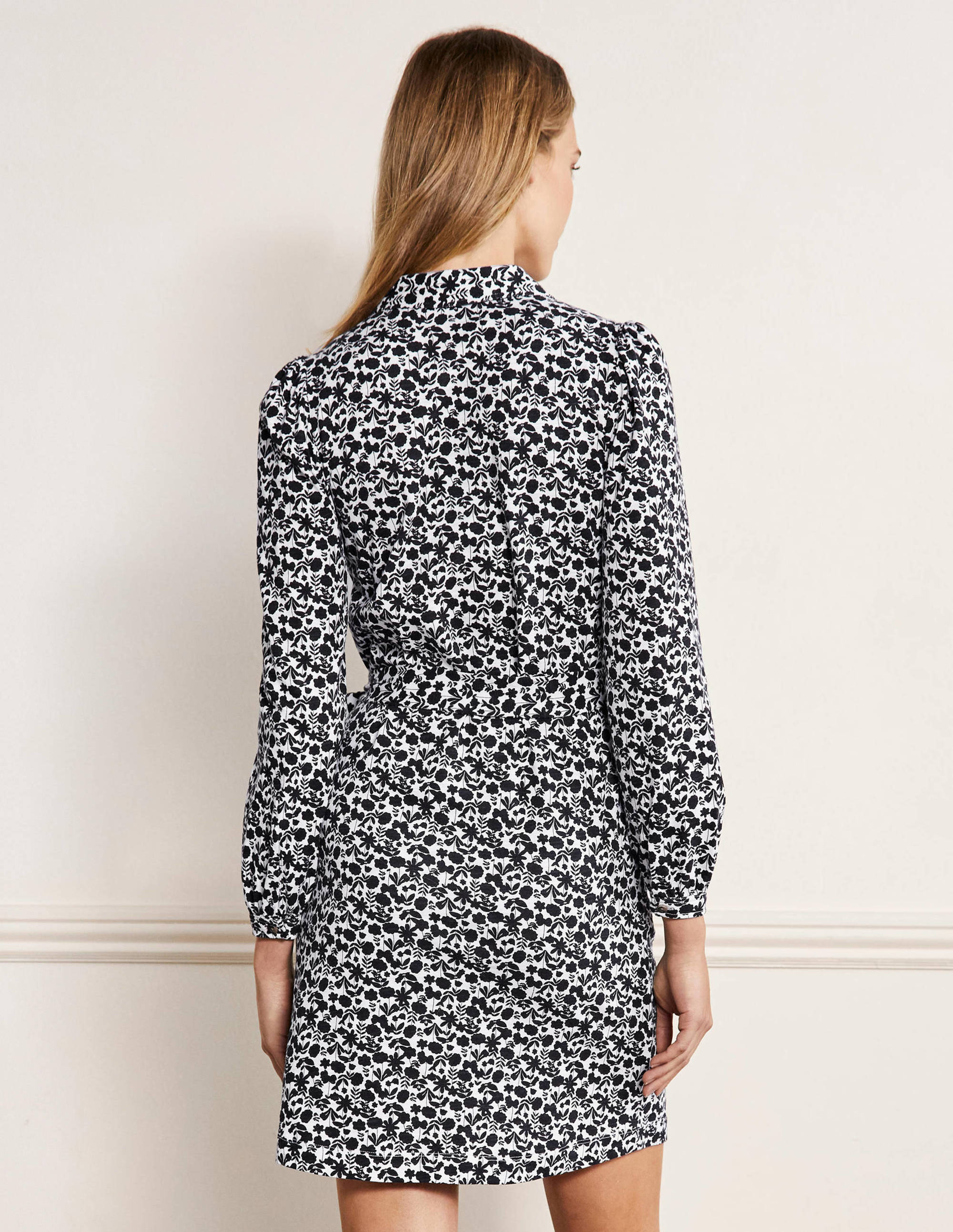 Jersey Shirt Dress-Black, Flora Bloom - Image 3