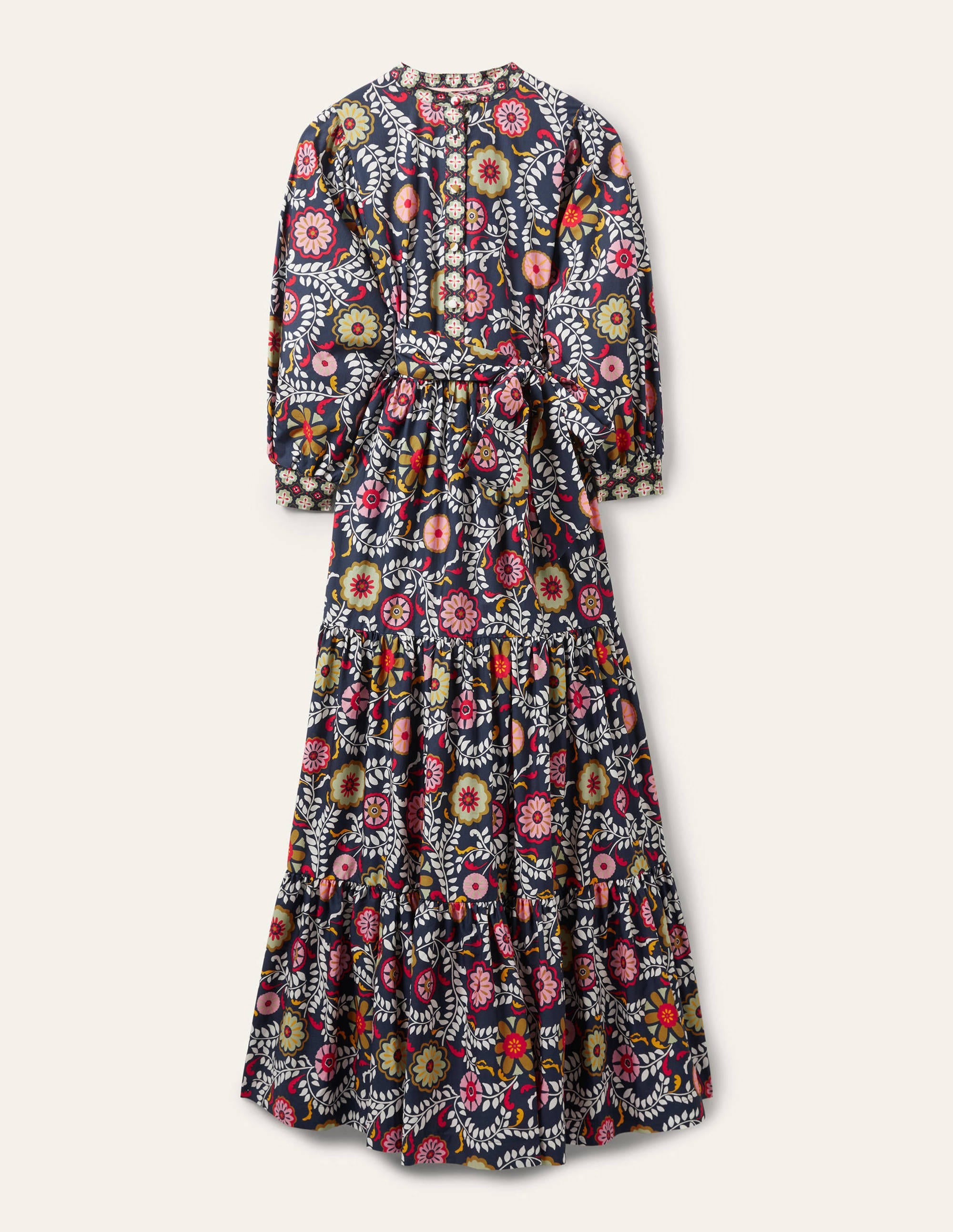 Ava Tiered Maxi Dress-French Navy, Opulent Garden - Image 5