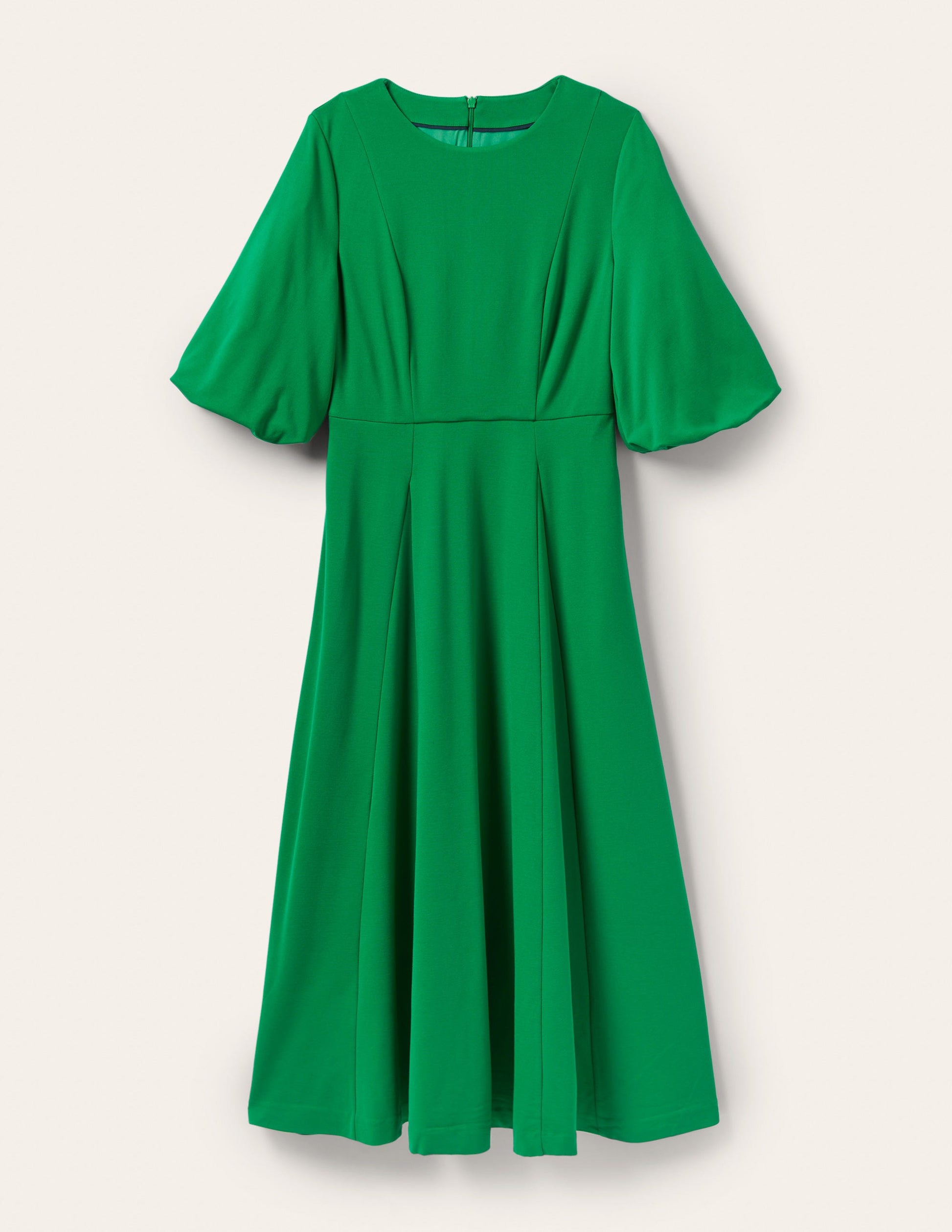 Full Skirt Jersey Midi Dress-Highland Green-5