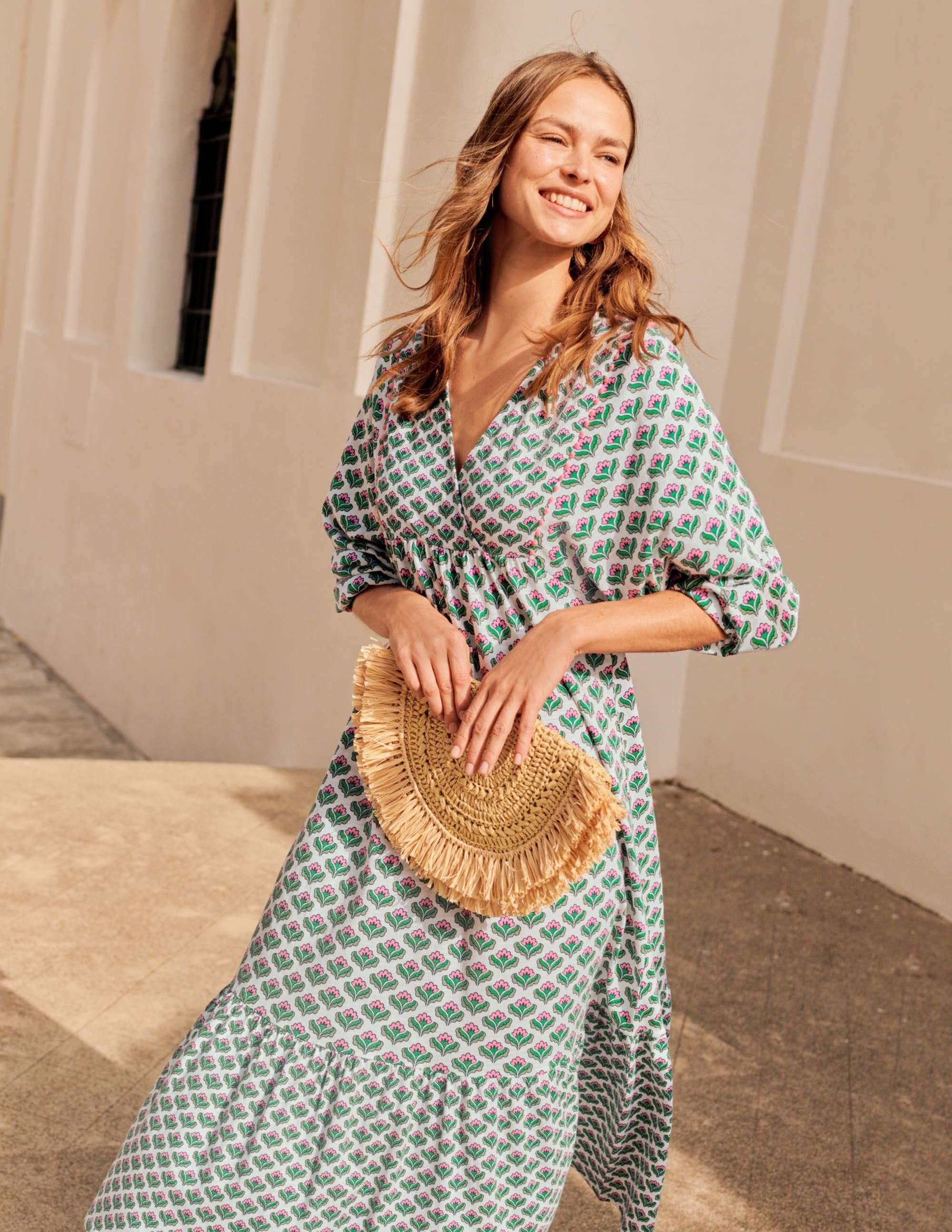 Anita Jersey Midi Dress-Ivy, Oriental Bud - Image 6