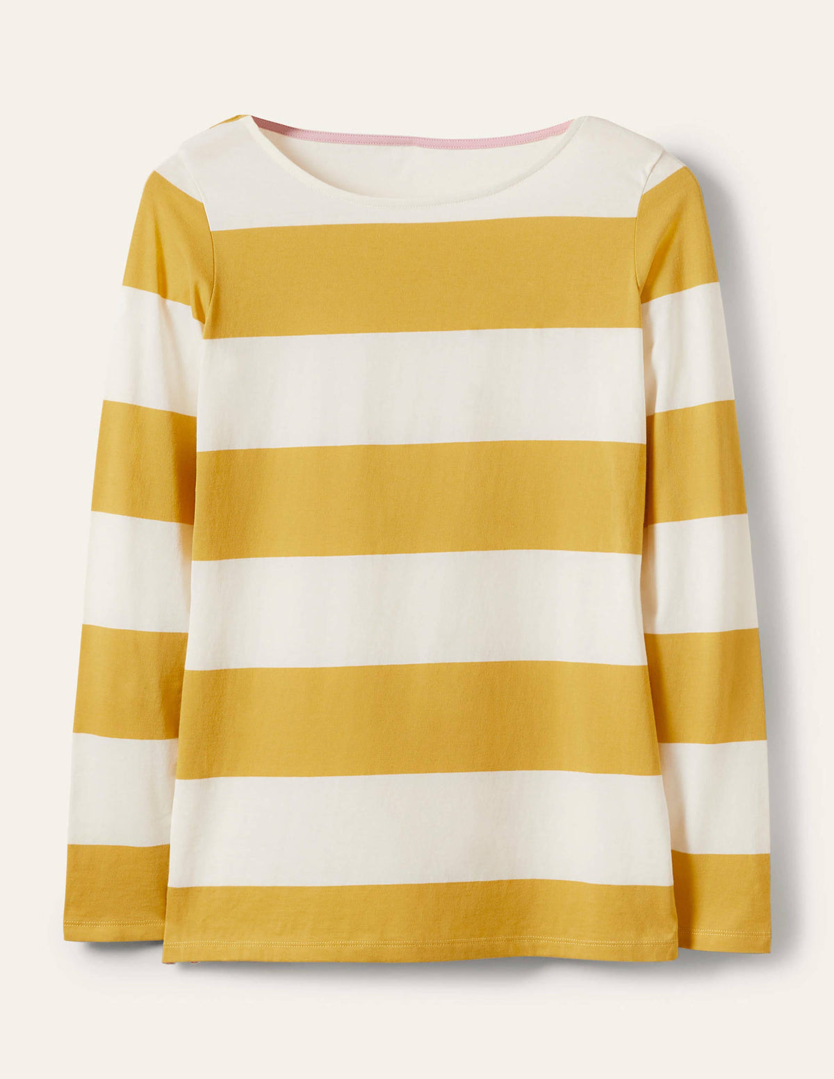 Long Sleeve Breton Top-Mustard / Ivory Stripe - Image 5
