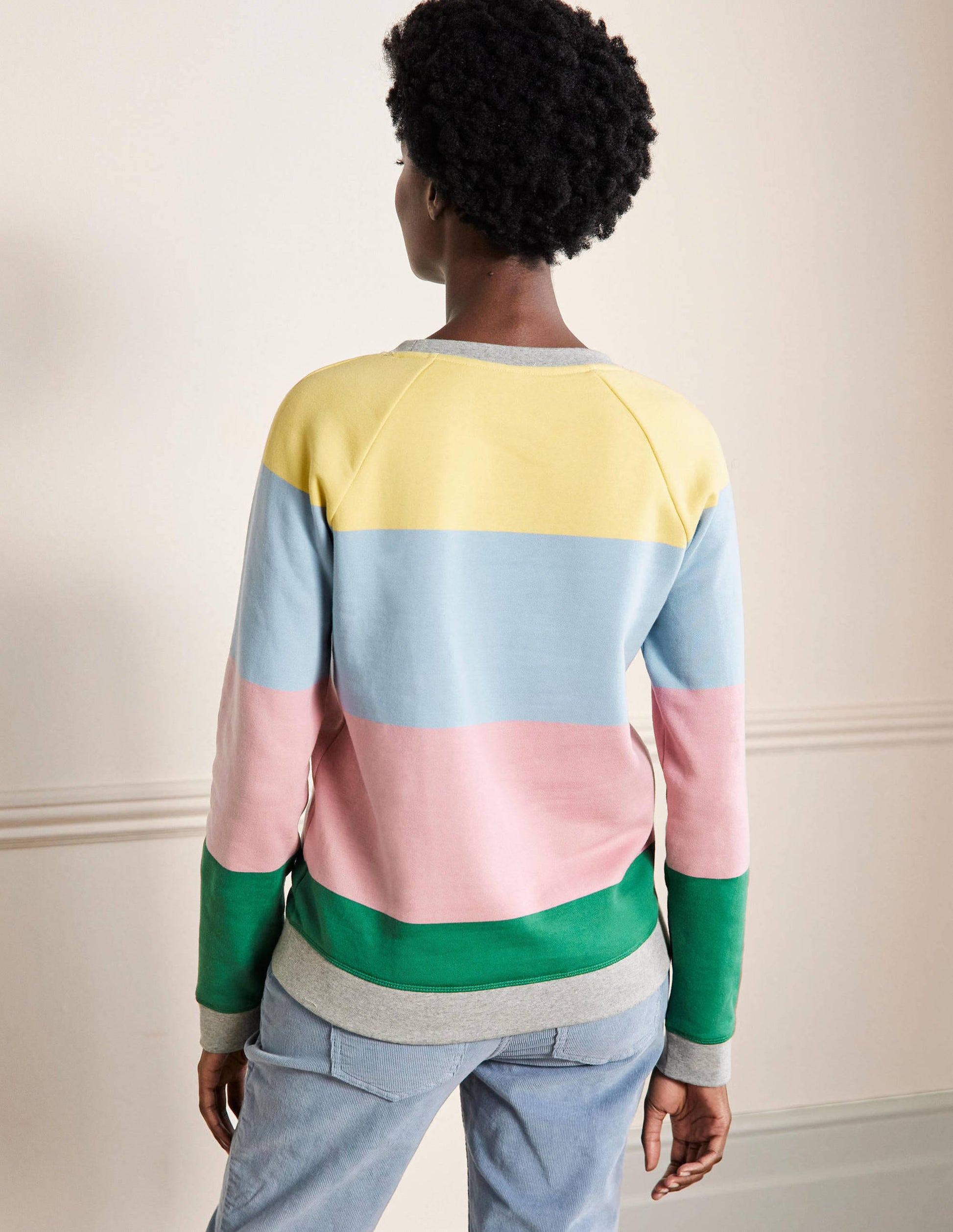 Printed Cotton Sweatshirt-Pale Lemon, Formica Pink-3