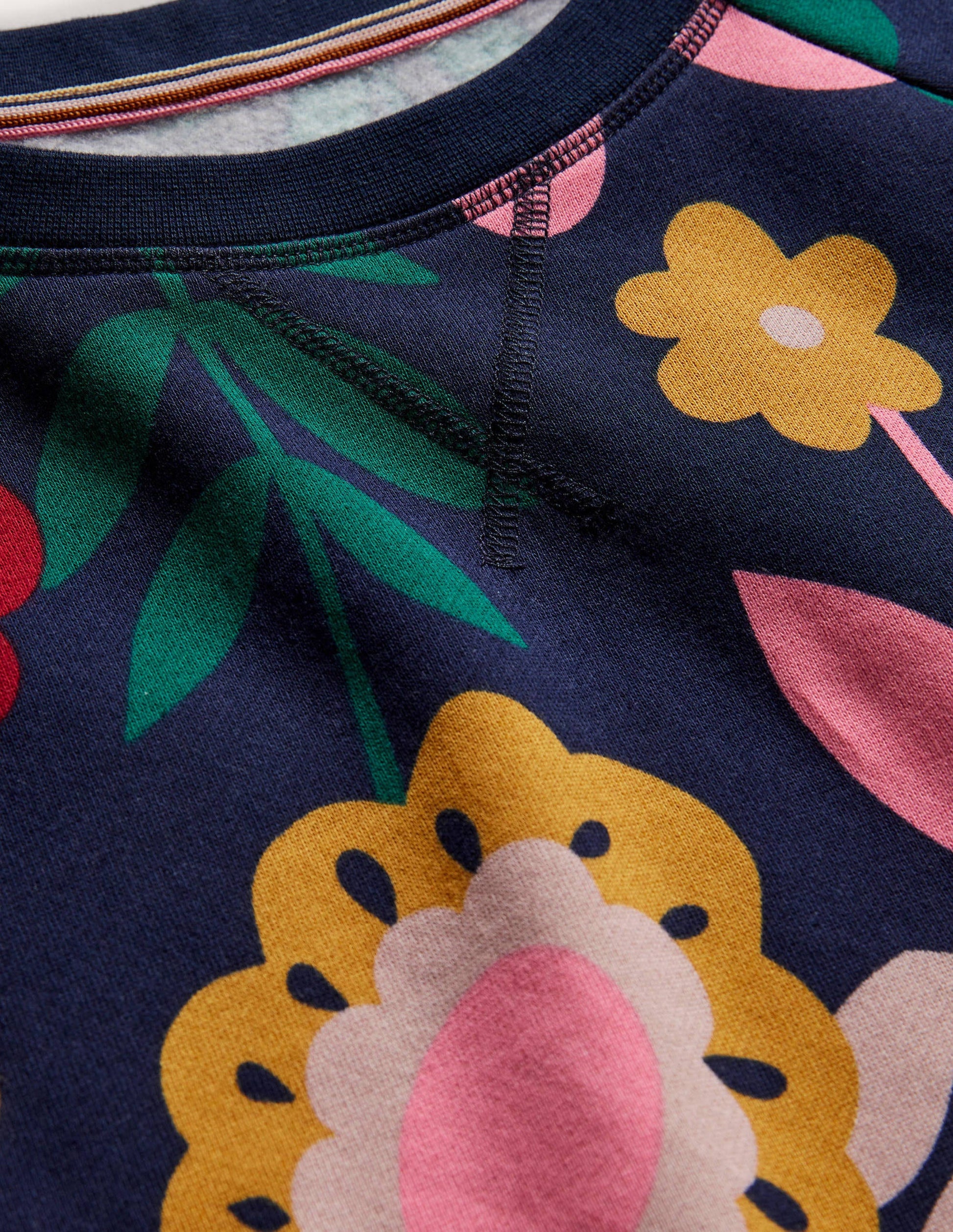 Printed Cotton Sweatshirt-Navy Flora Bloom-6