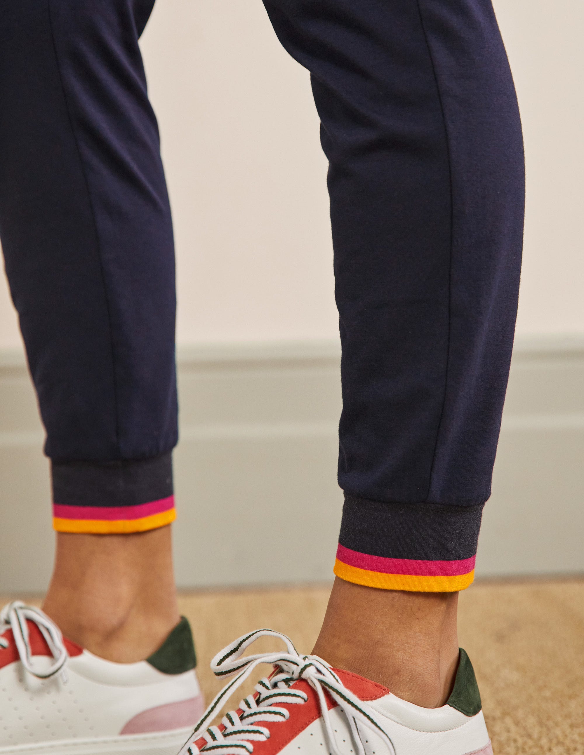 Cuffed Jersey Joggers-Navy - Image 2