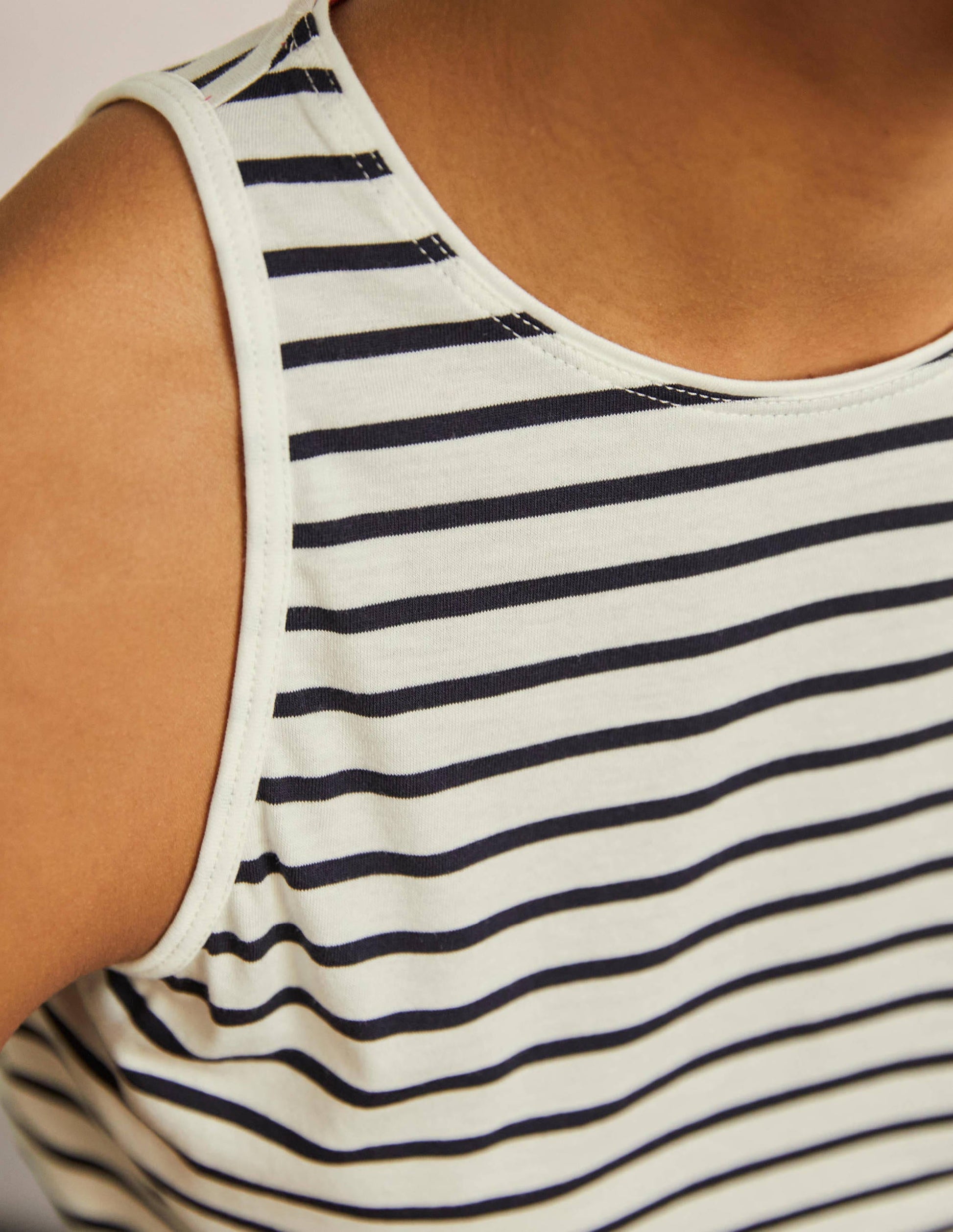 Supersoft Vest-Ivory / Navy Stripe-2