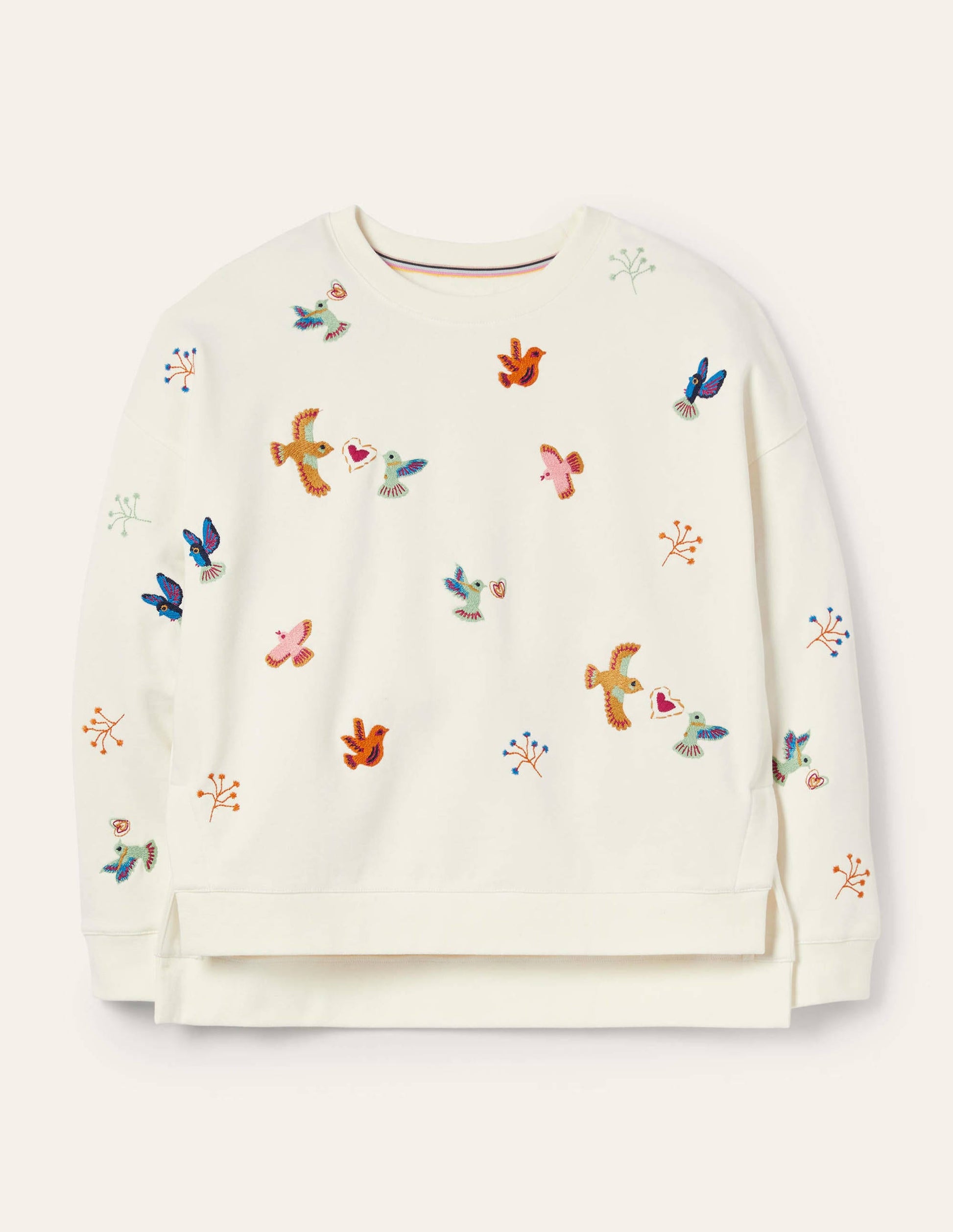 Interest Sweatshirt-Ivory, Multi Embroidery-5