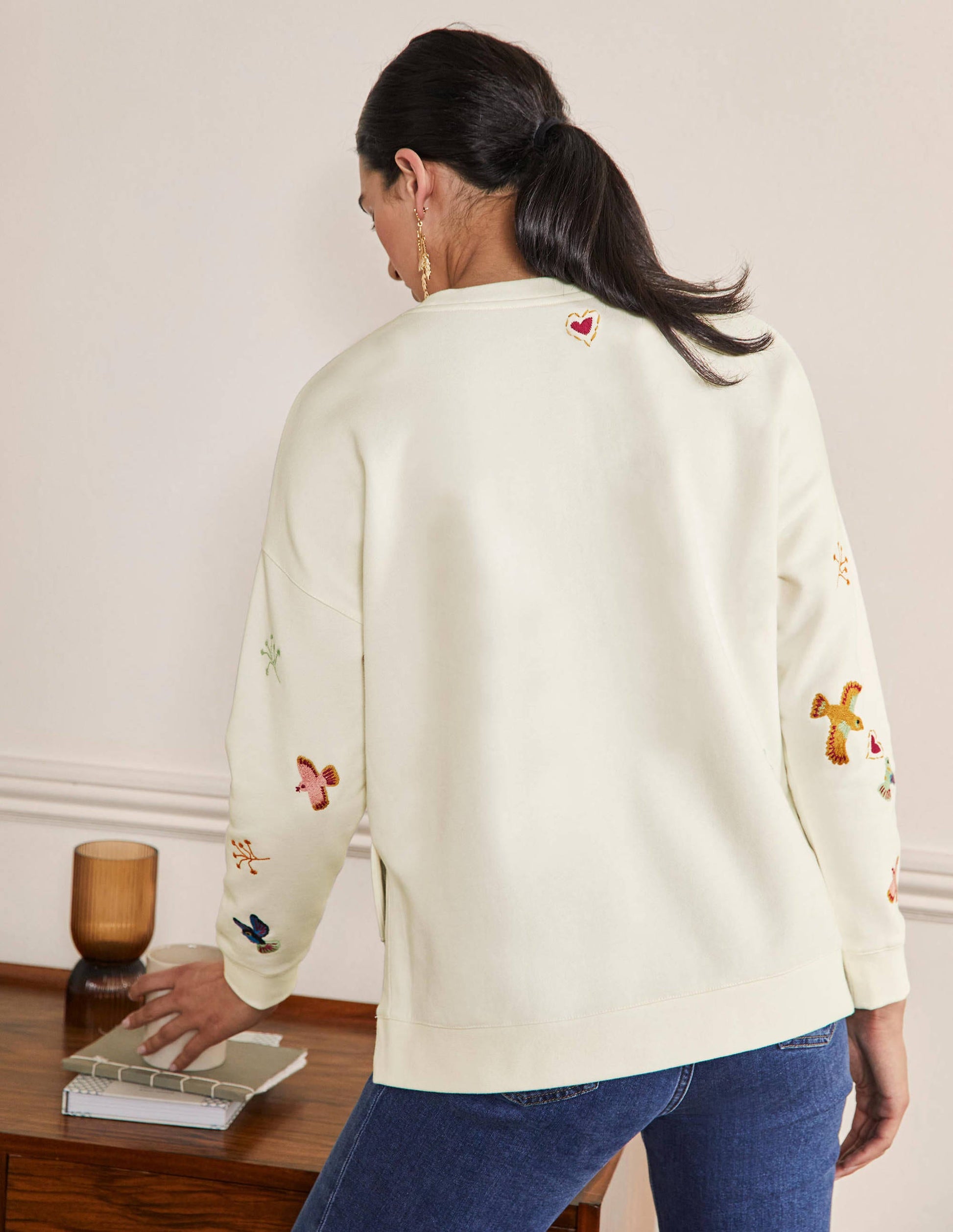 Interest Sweatshirt-Ivory, Multi Embroidery-3