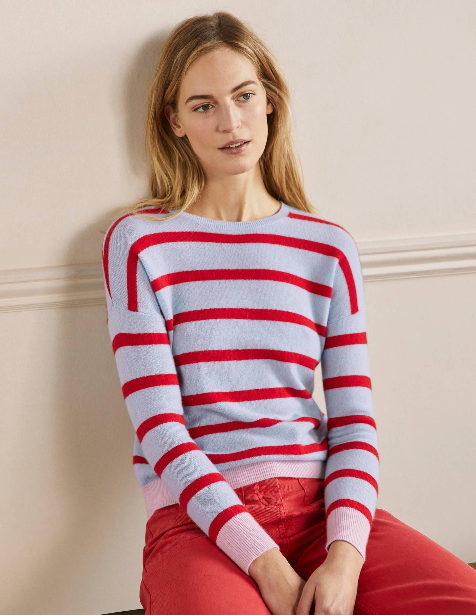 Striped Cashmere Jumper-Lapis Light Blue Stripe-4