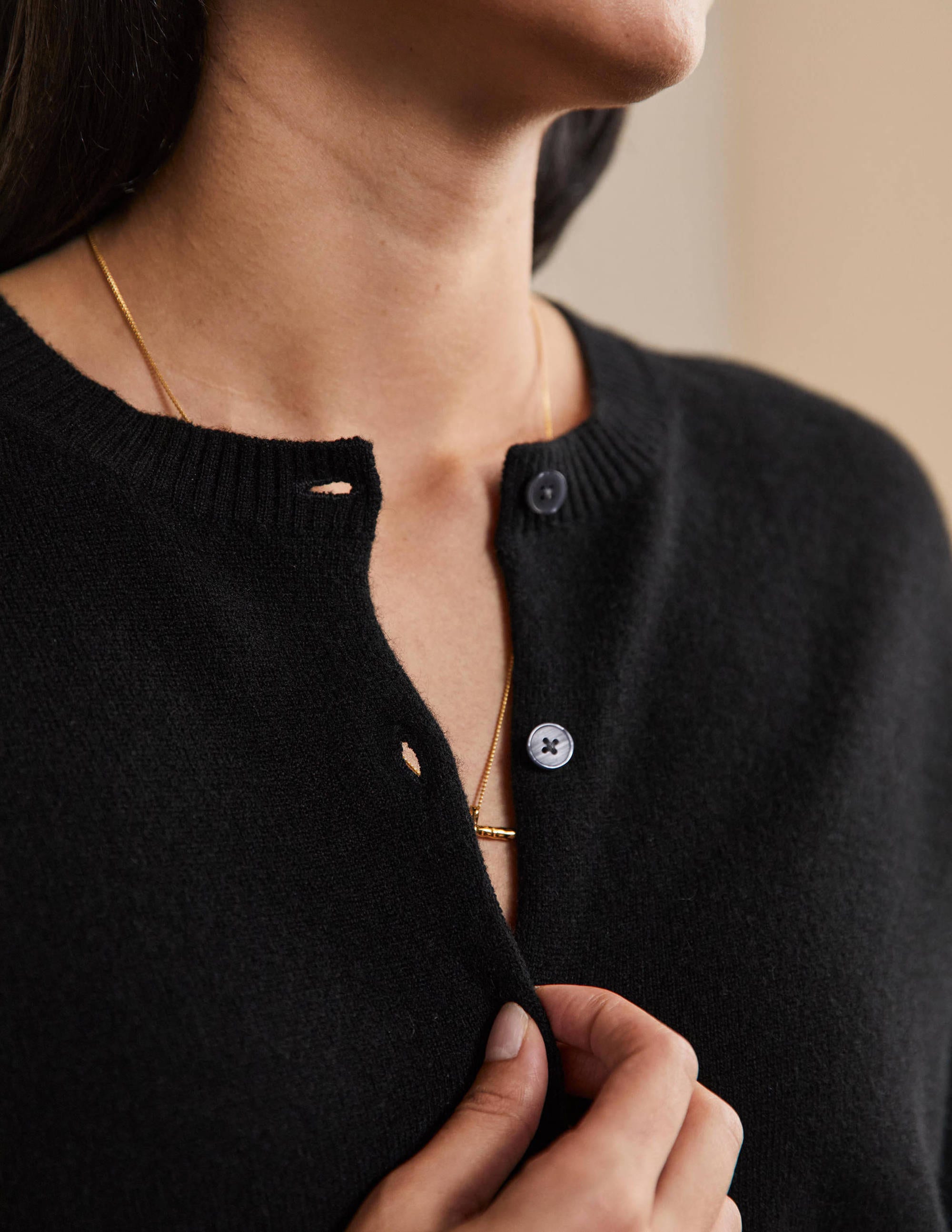 Cashmere Cardigan-Black - Image 2