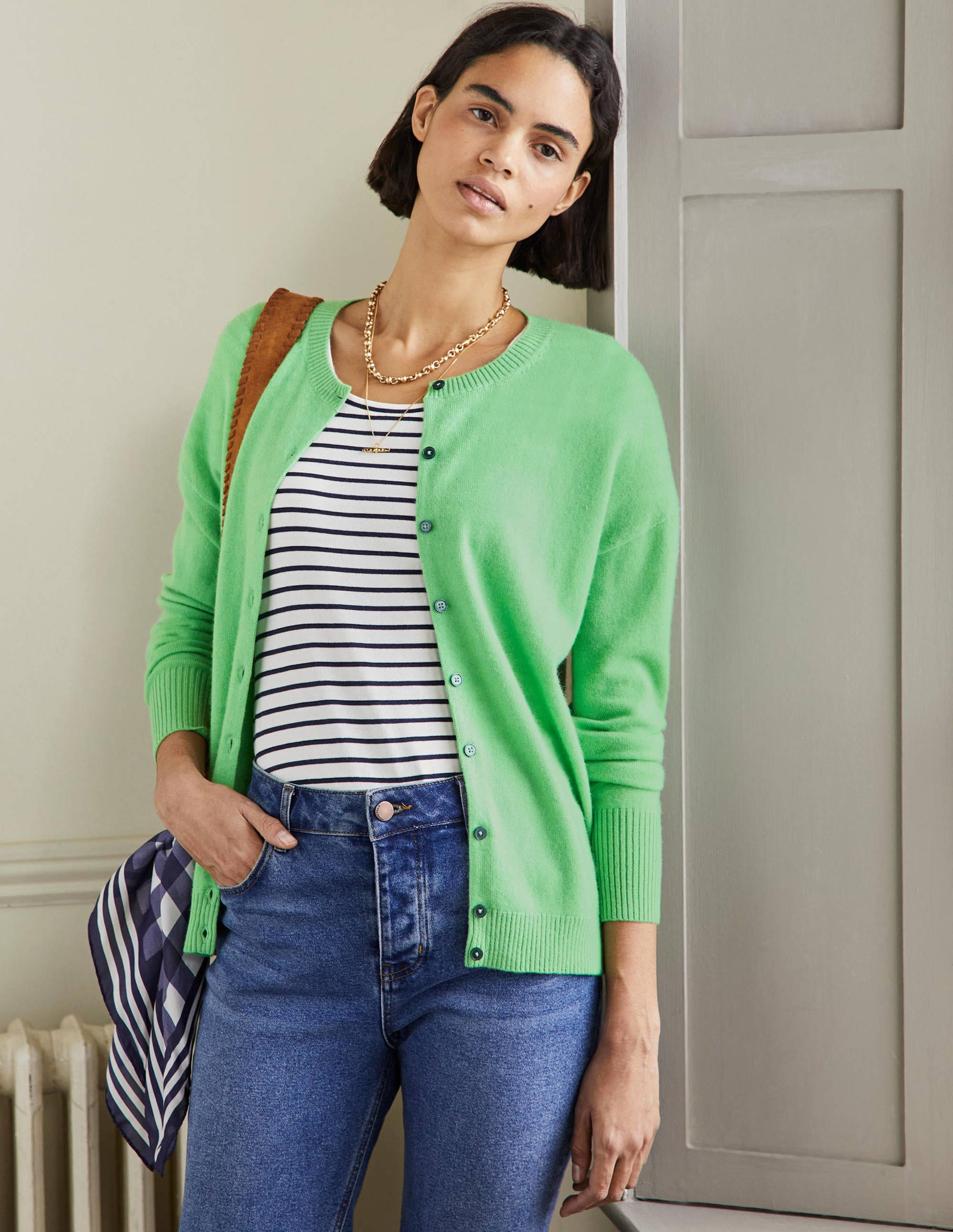 Cashmere Cardigan-Zephyr Green - Image 1