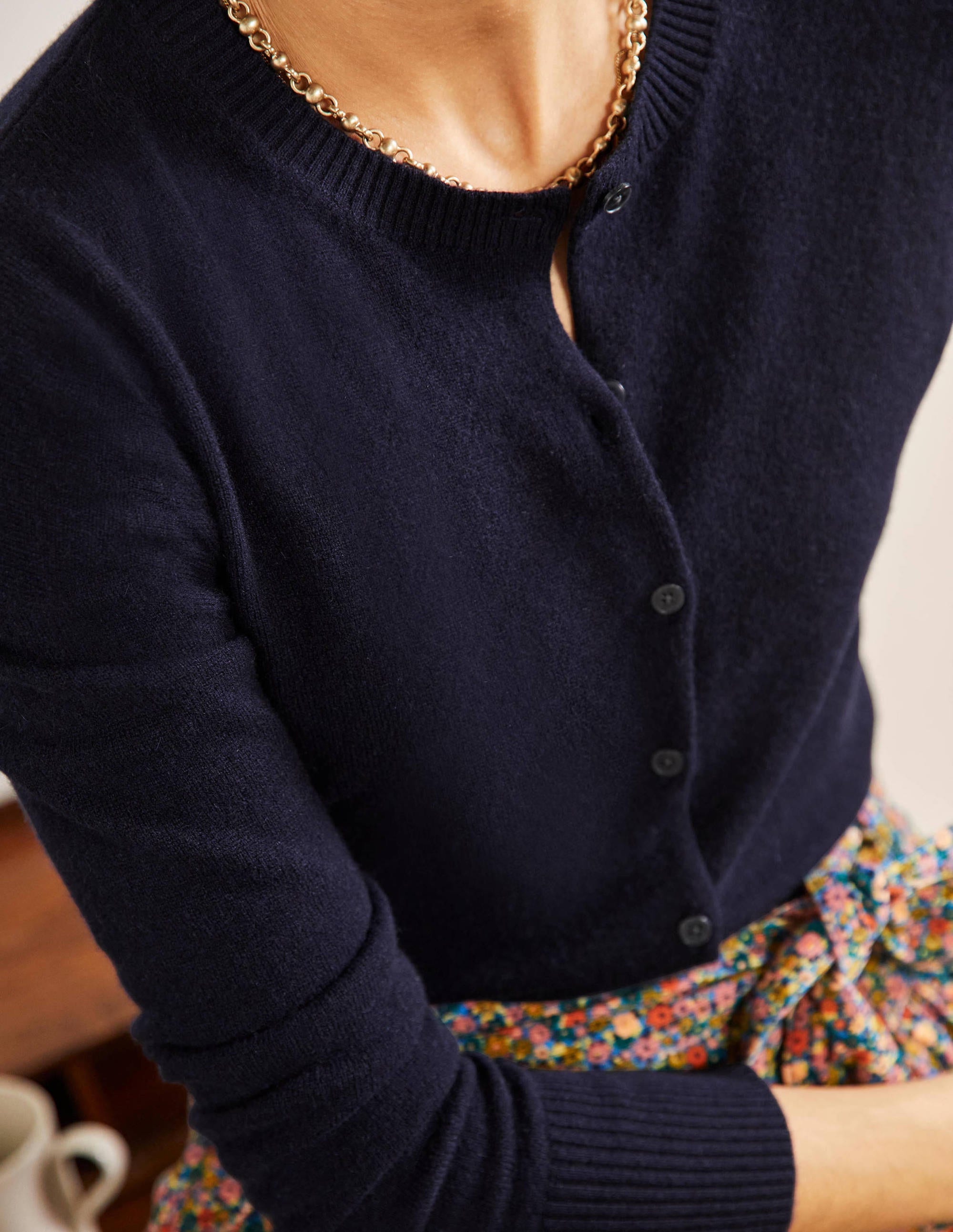Cashmere Cardigan-Navy - Image 2