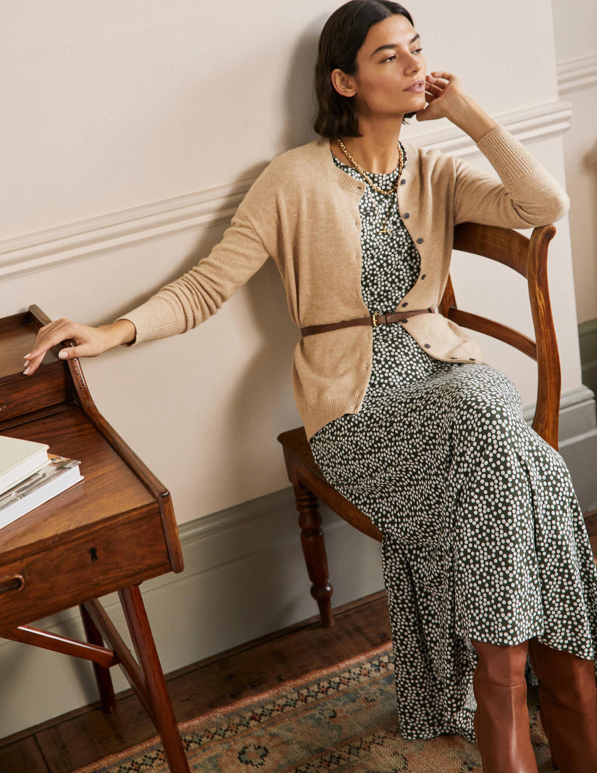 Cashmere Cardigan-Chinchilla Melange - Image 5