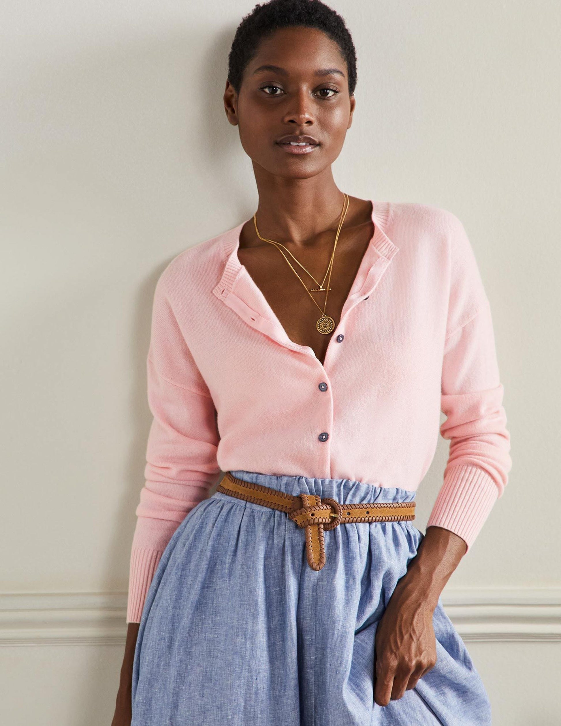 Cashmere Cardigan-Pink Blush-1