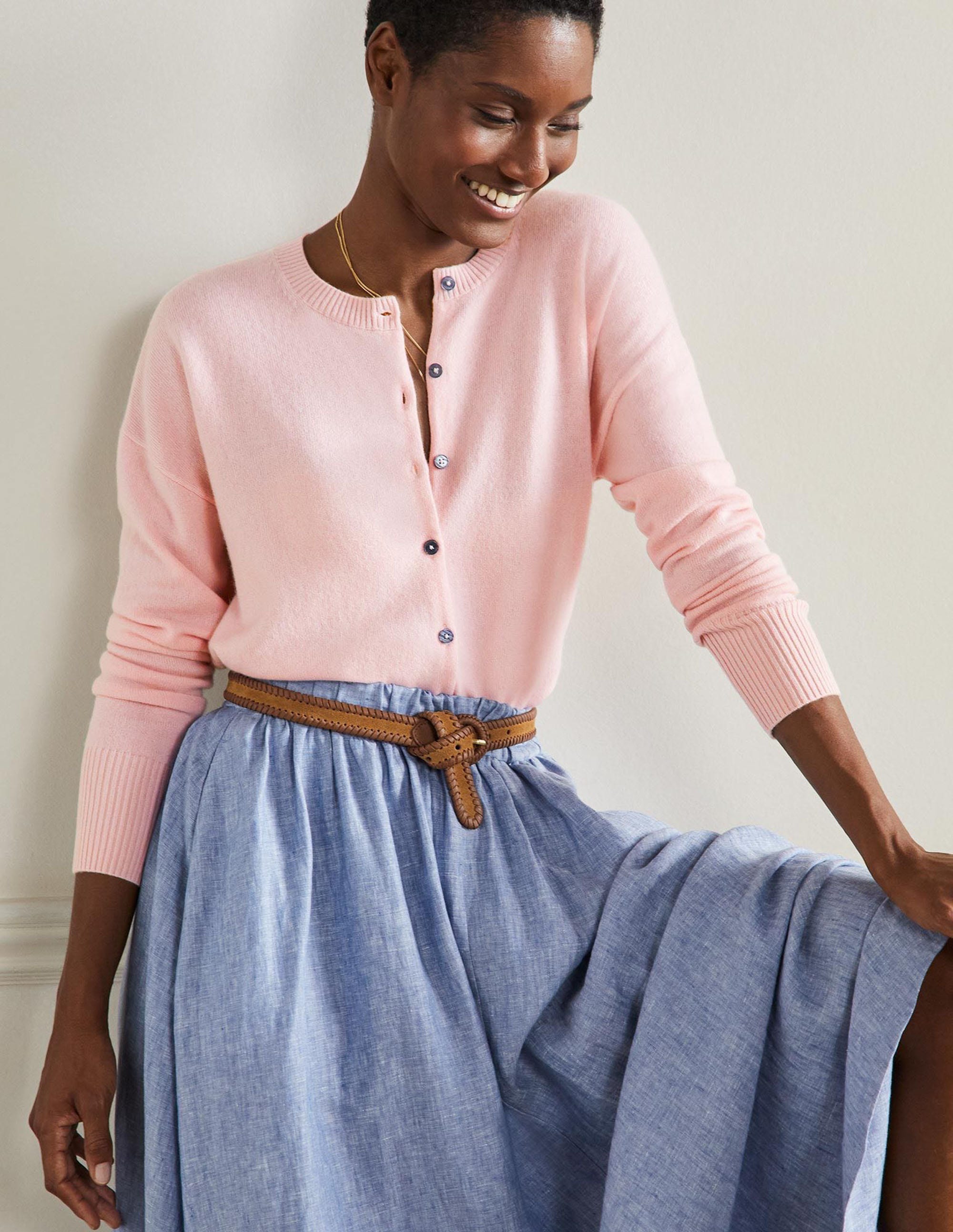 Cashmere Cardigan-Pink Blush - Image 4