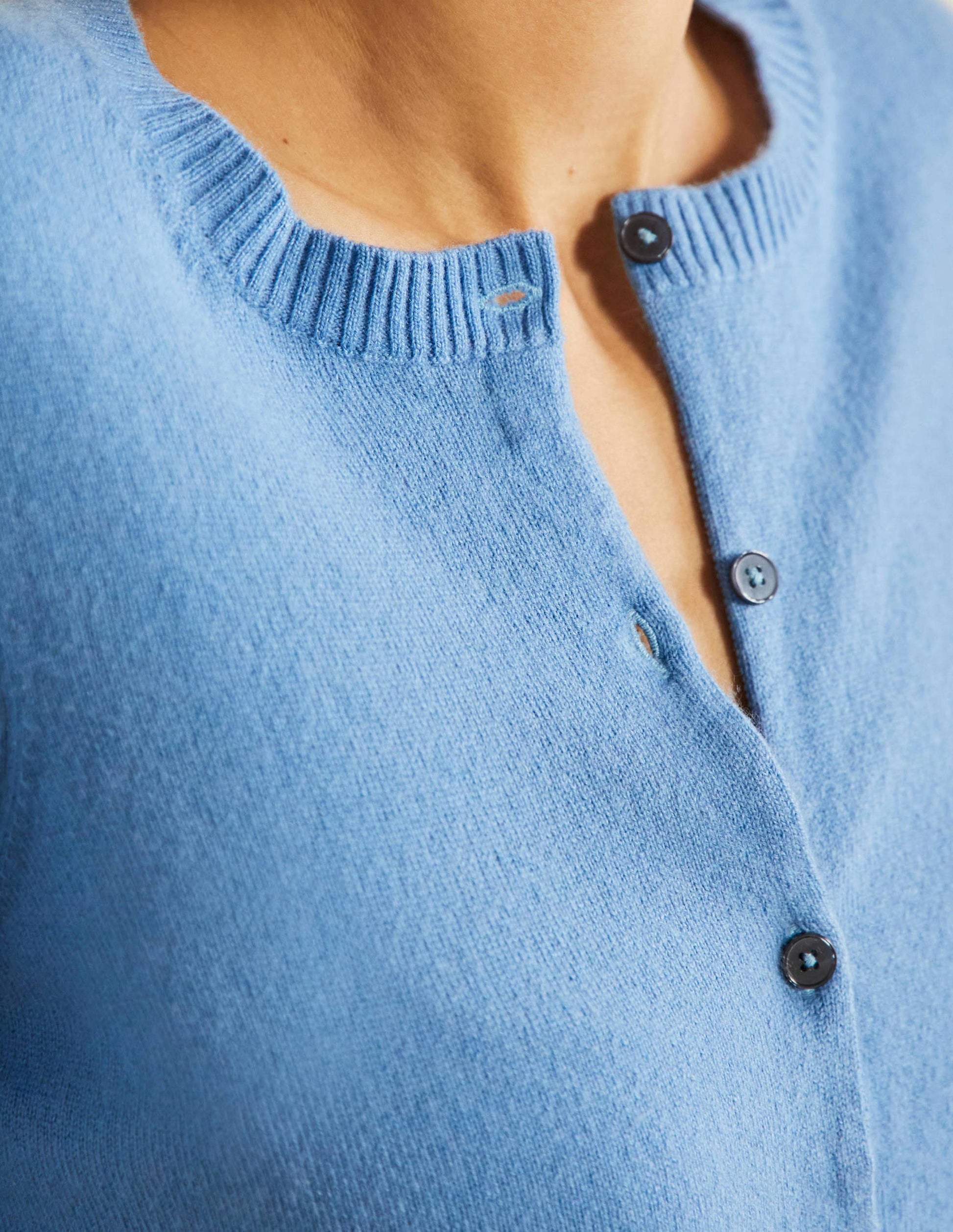 Cashmere Cropped Cardigan-Riviera Blue-2