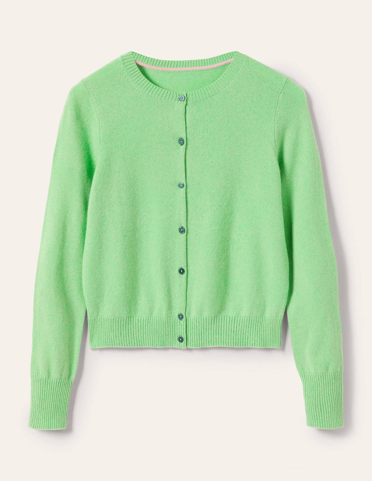 Cashmere Cropped Cardigan-Zephyr Green-5
