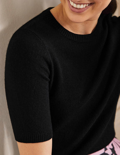 Cashmere Knitted Top-Black-2