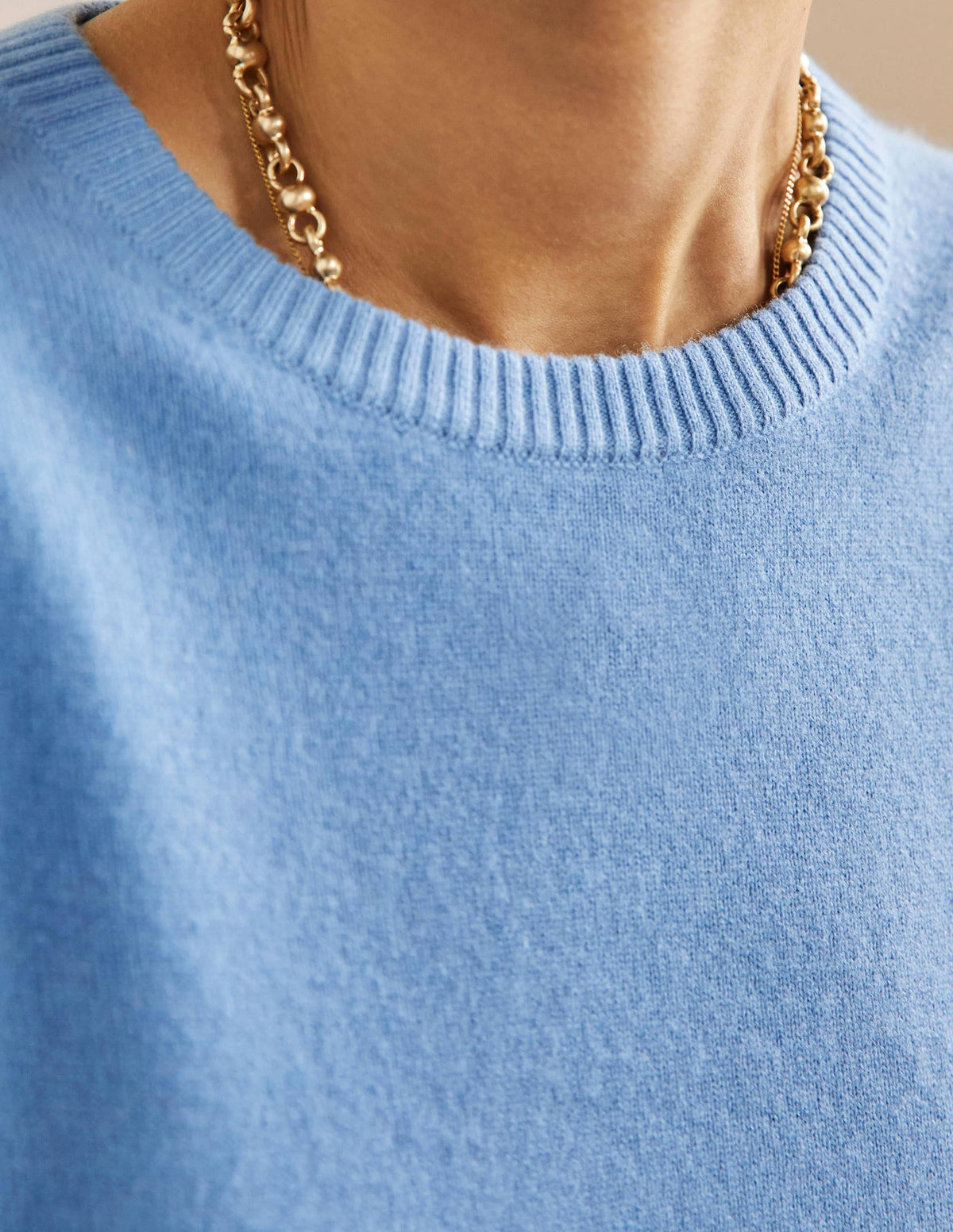 Cashmere Knitted Top-Riviera Blue-4
