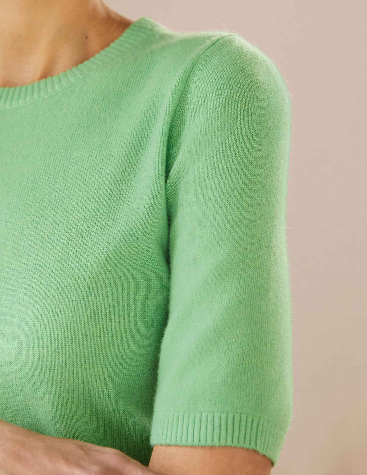 Cashmere Knitted Top-Zephyr Green-2
