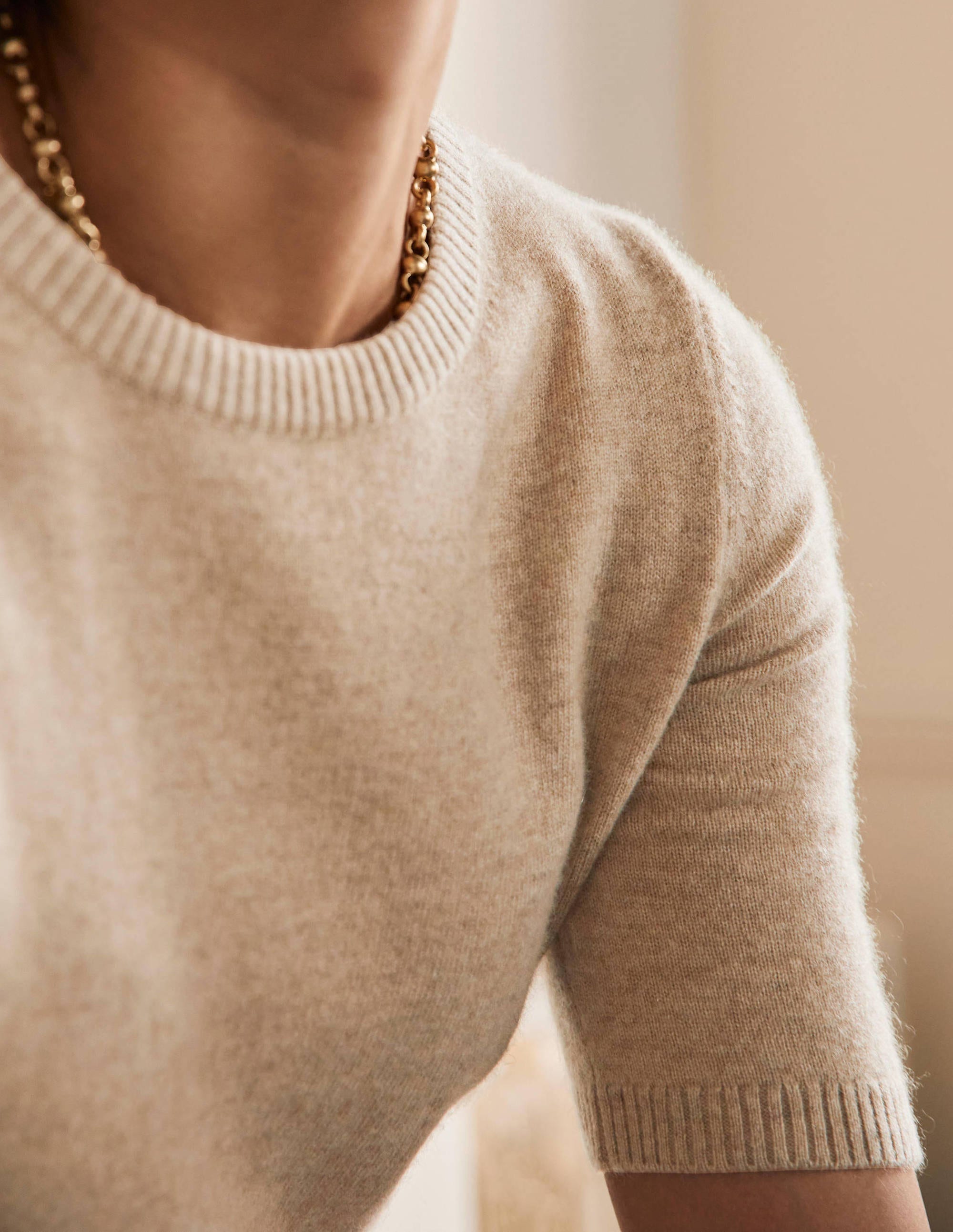 Cashmere Knitted Top-Chinchilla Melange - Image 2