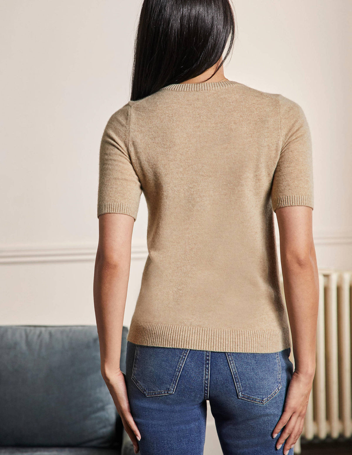 Cashmere Knitted Top-Chinchilla Melange-3