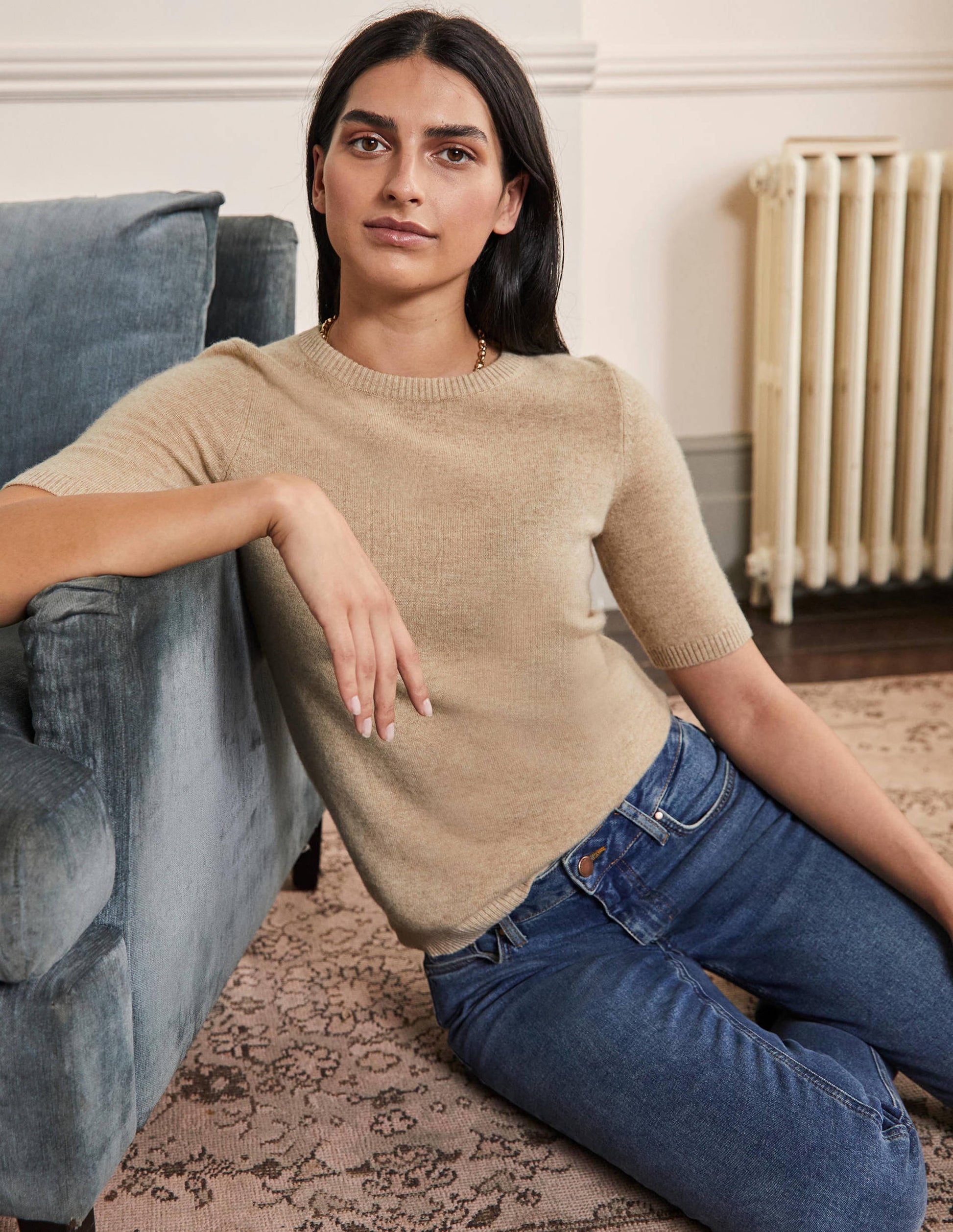 Cashmere Knitted Top-Chinchilla Melange-4