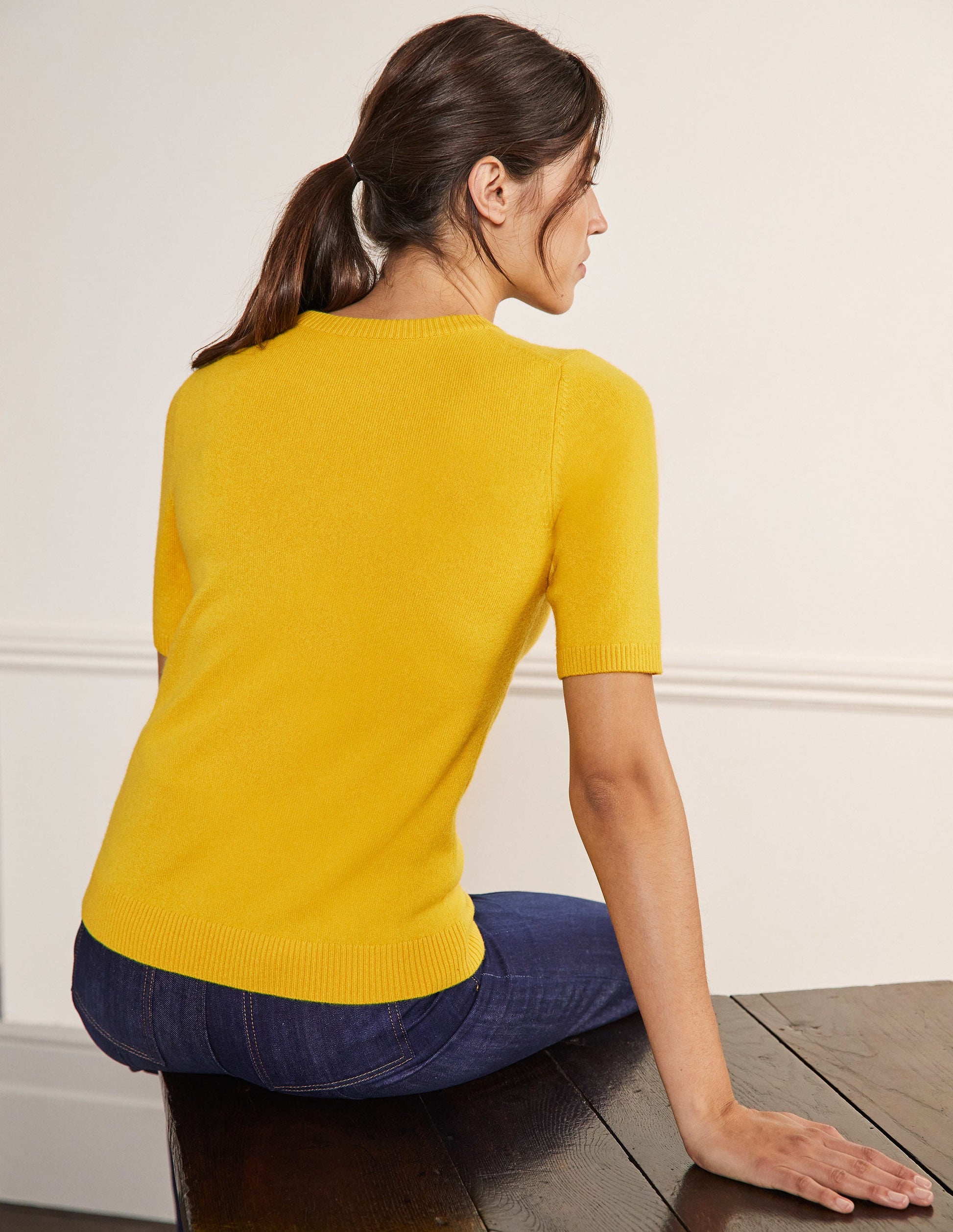 Cashmere Knitted Top-Citrine Yellow-3