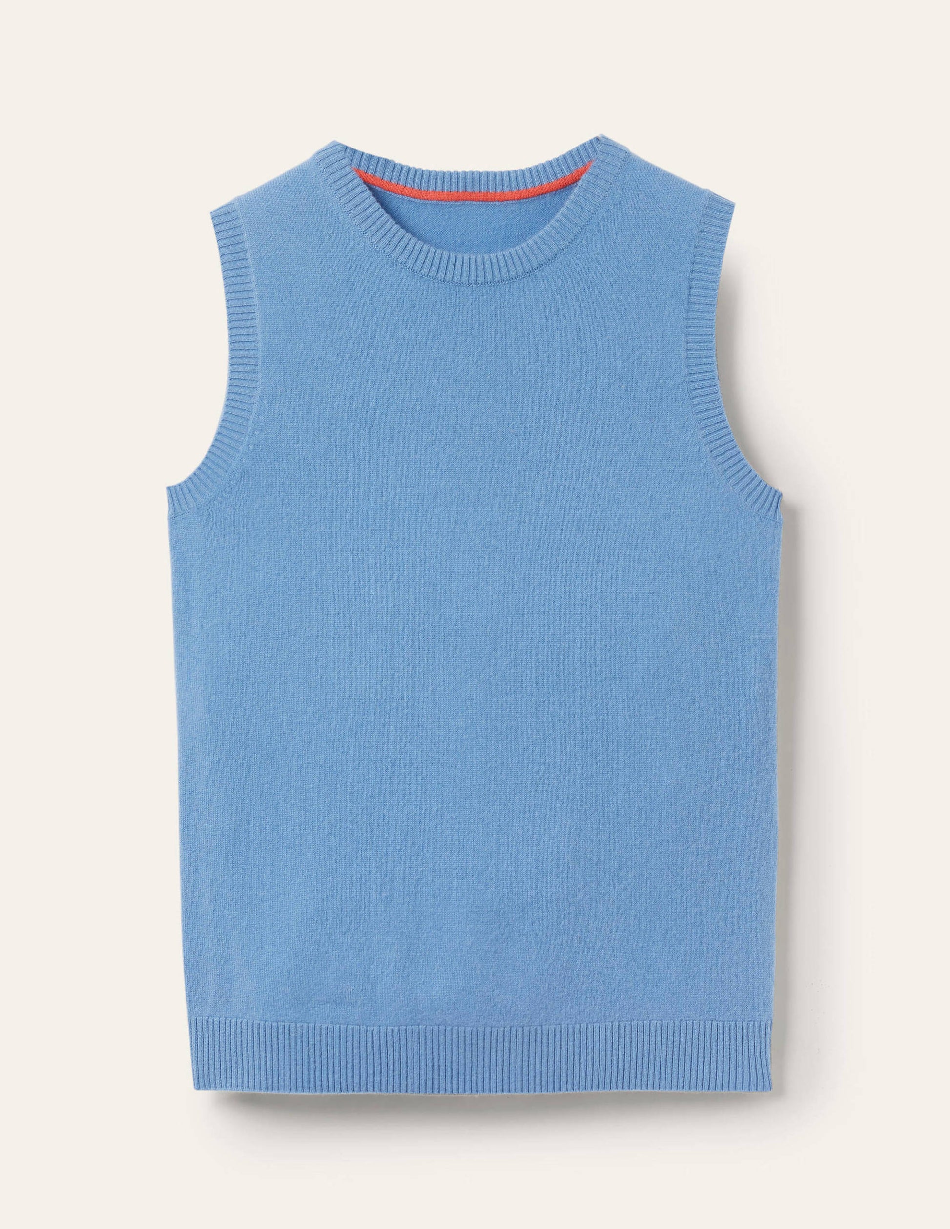 Cashmere Knitted Tank Top-Riviera Blue-5