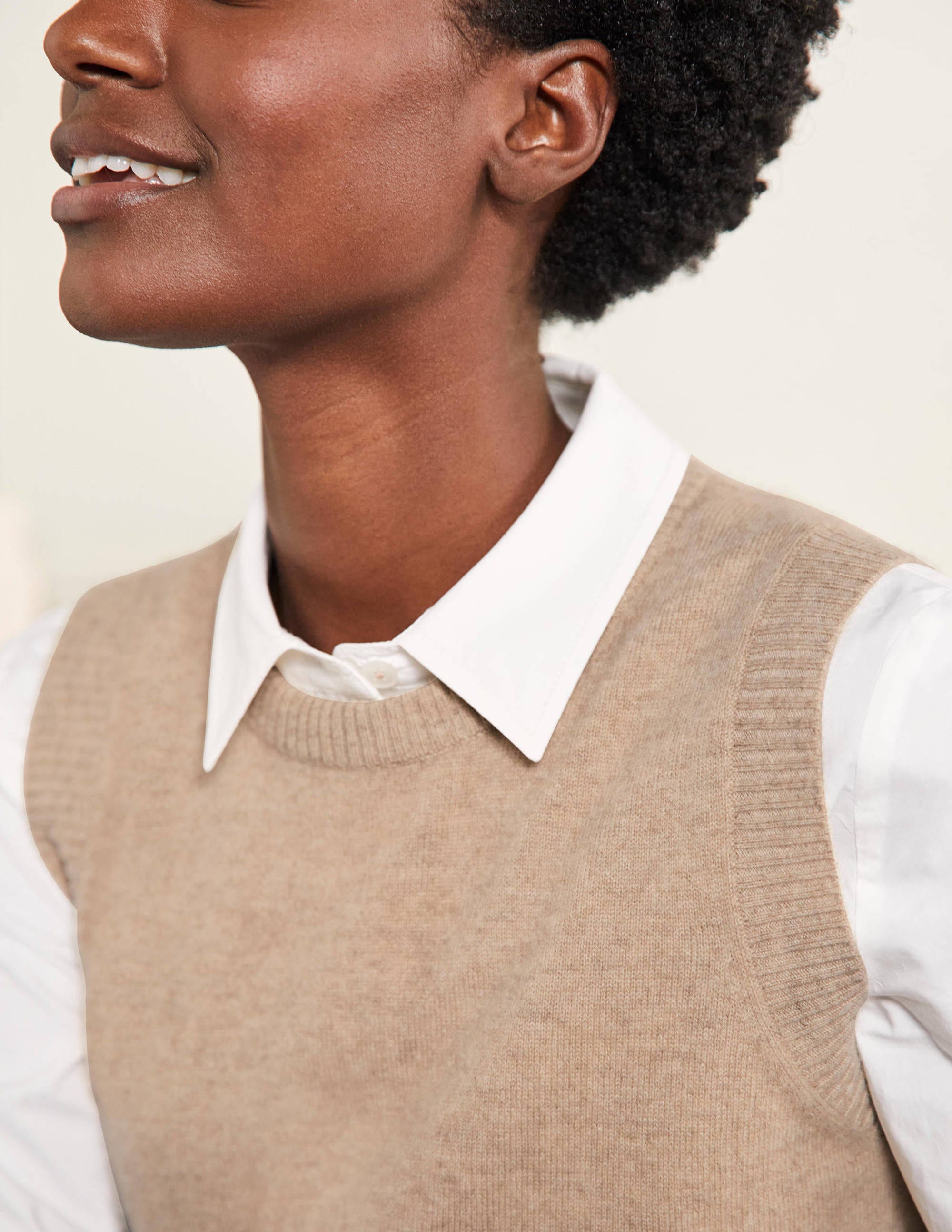 Cashmere Knitted Tank Top-Chinchilla Melange - Image 2
