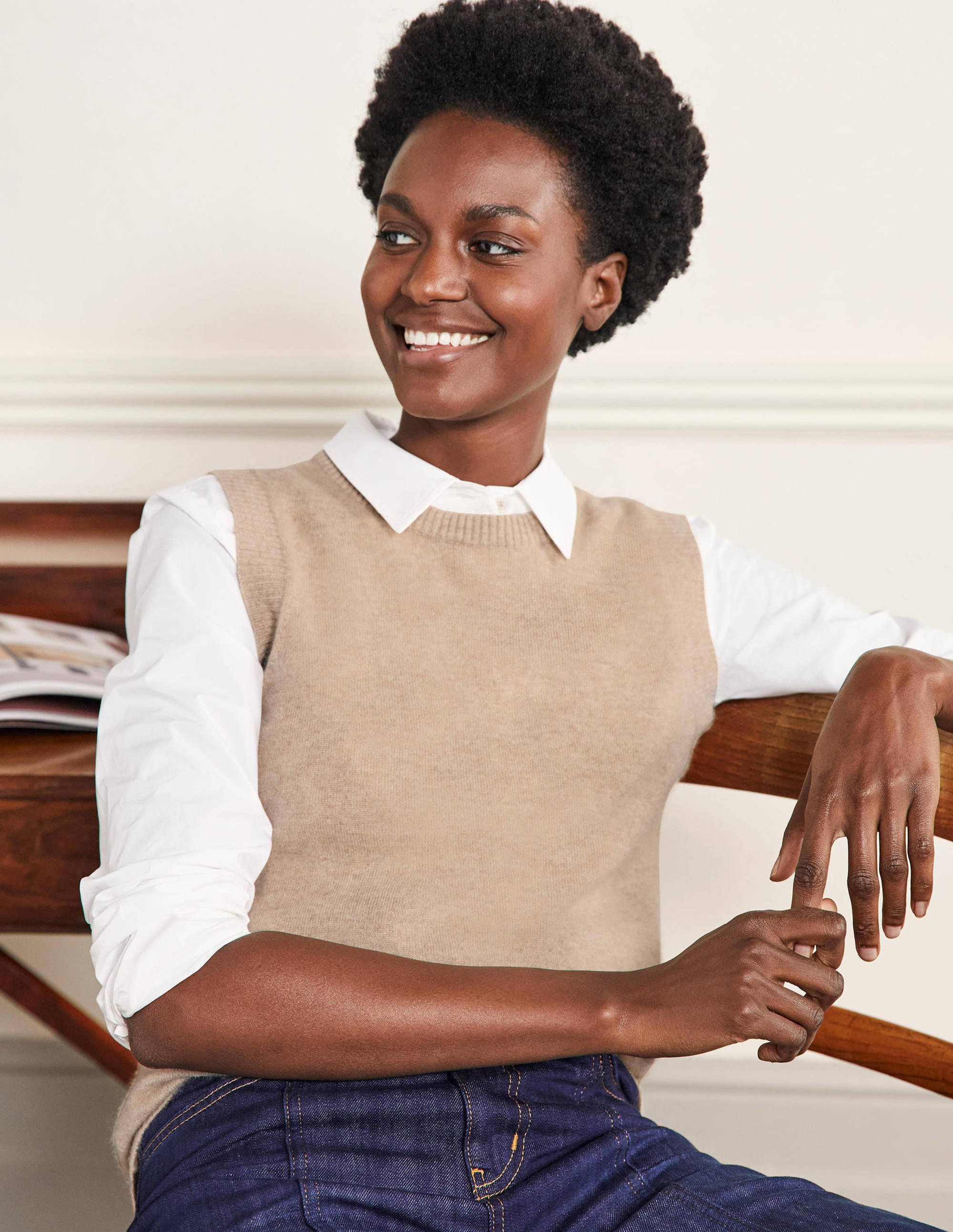 Cashmere Knitted Tank Top-Chinchilla Melange - Image 4