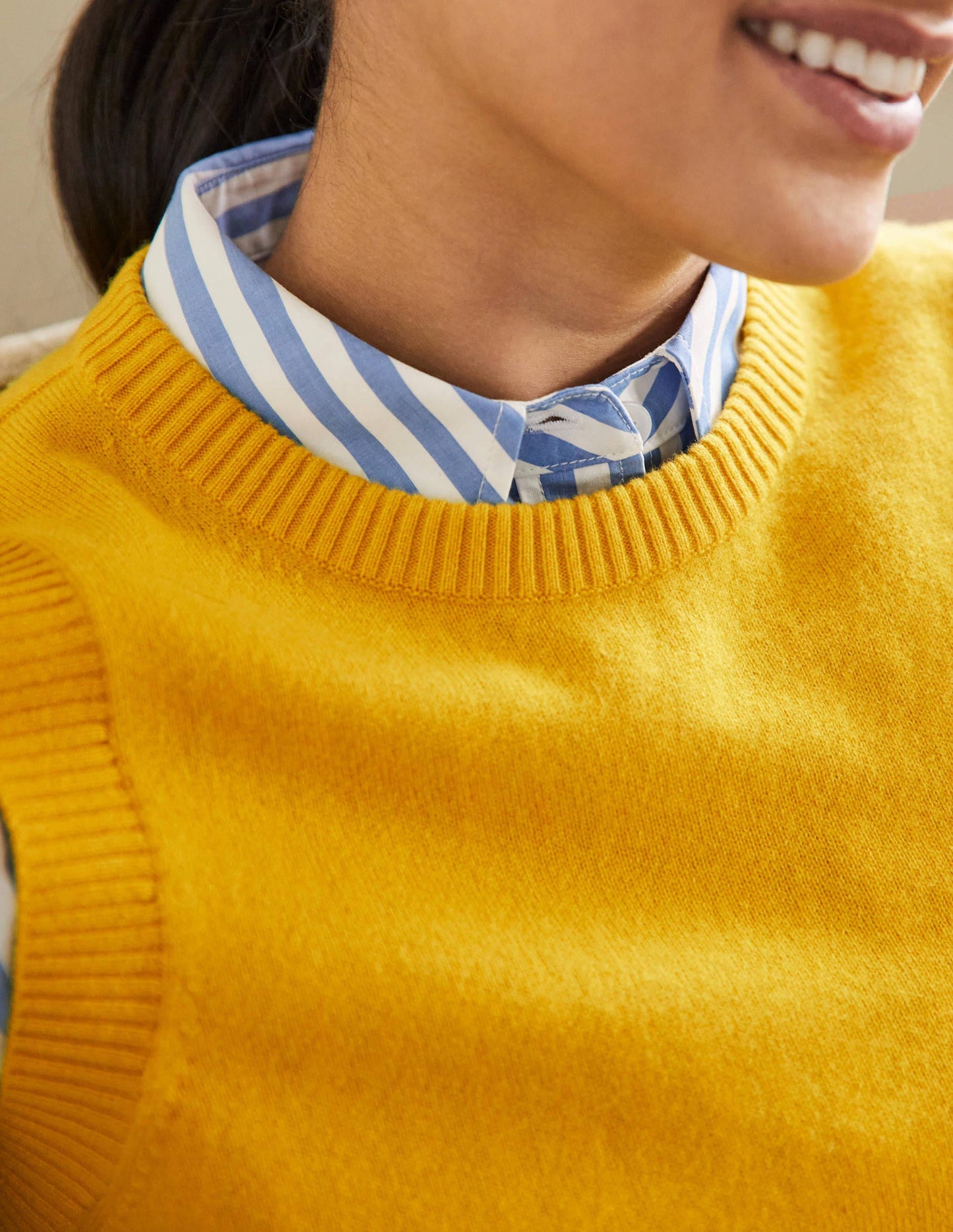 Cashmere Knitted Tank Top-Citrine Yellow
