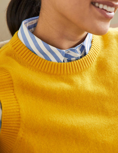 Cashmere Knitted Tank Top-Citrine Yellow-2