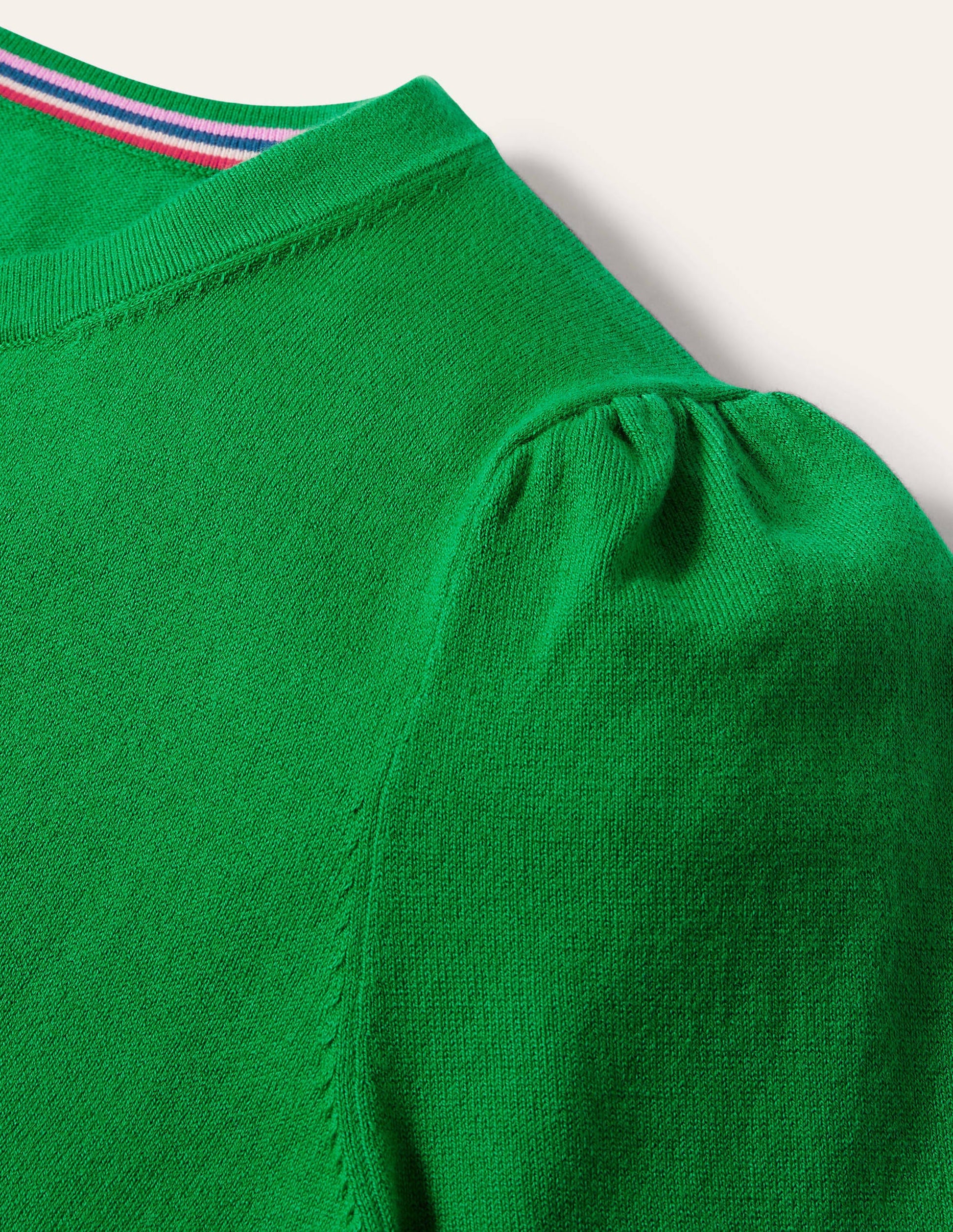 Cotton Crew Neck Jumper-Highland Green-5
