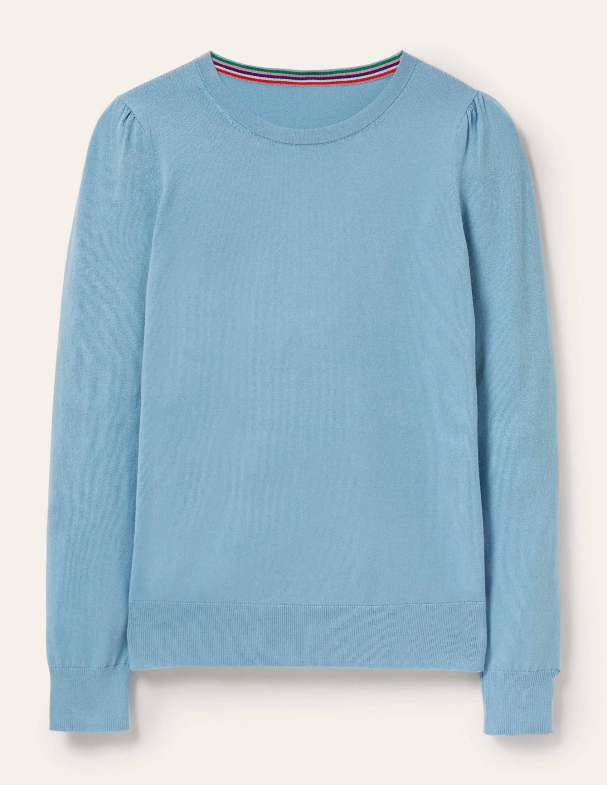 Cotton Crew Neck Jumper-Dusty Blue-7