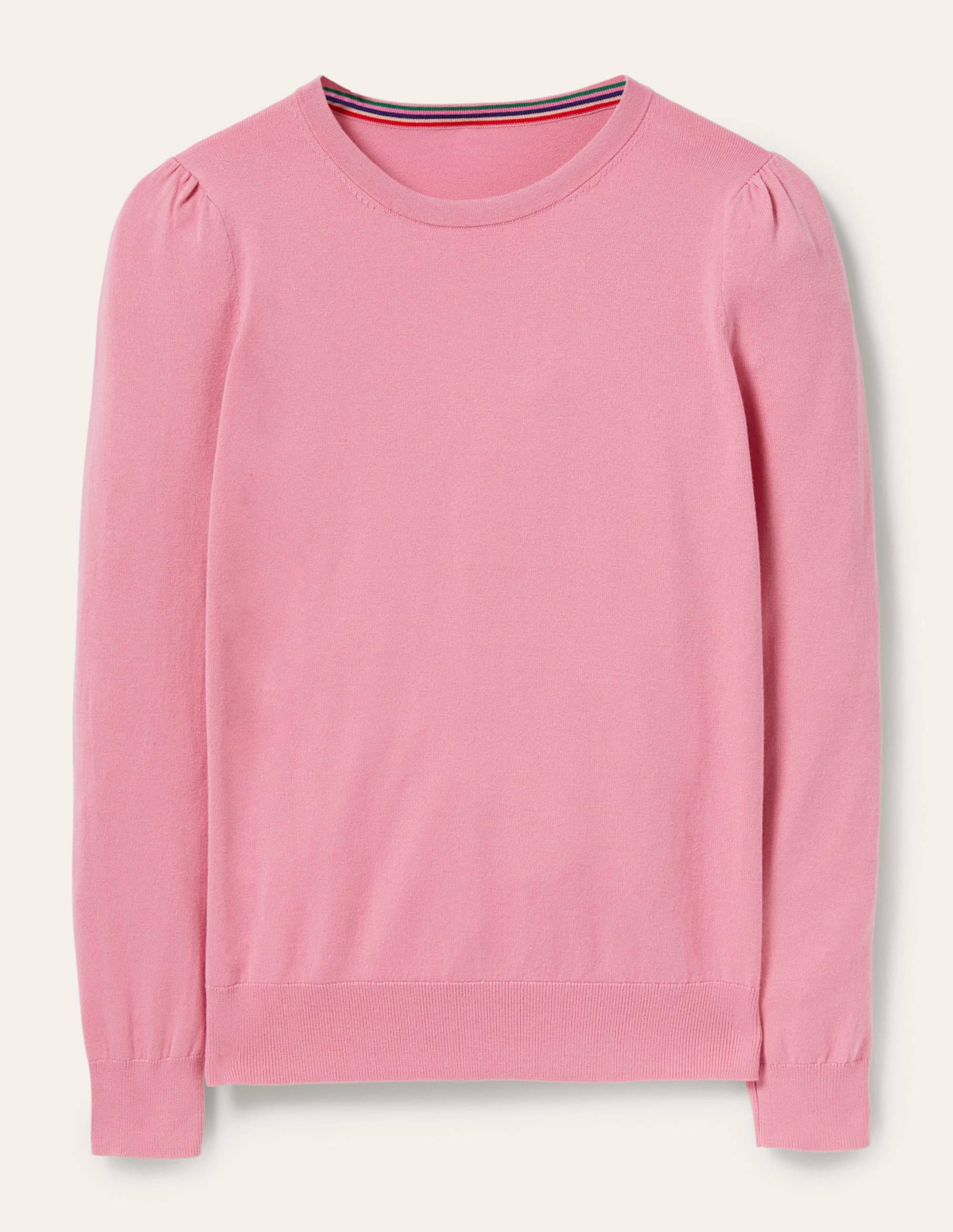Cotton Crew Neck Jumper-Posy Pink - Image 7