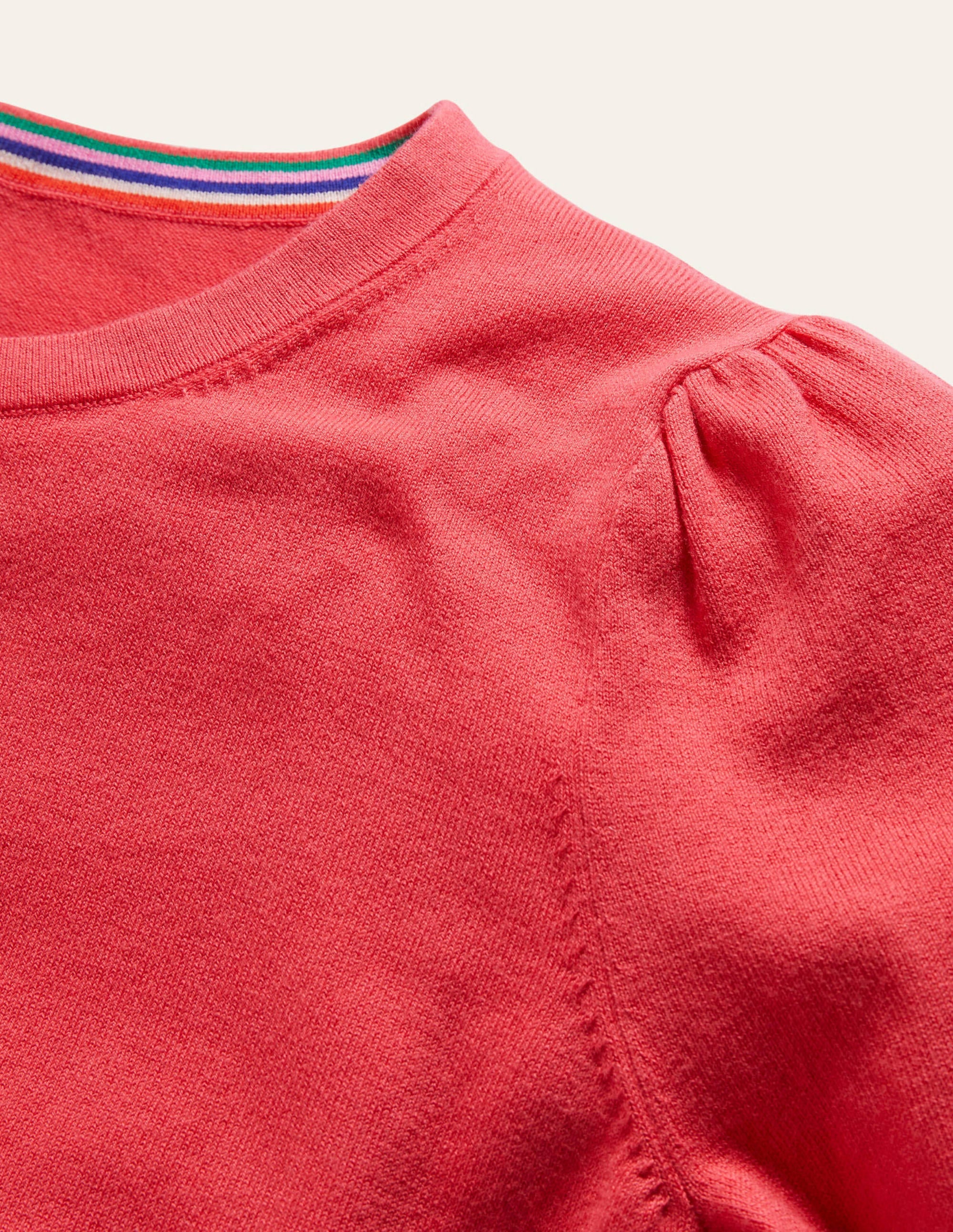 Cotton Crew Neck Jumper-Radish - Image 6