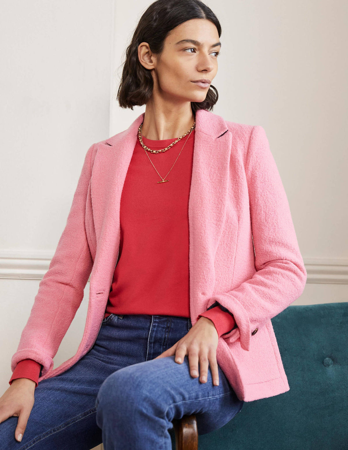 Cotton Crew Neck Jumper-Radish - Image 4