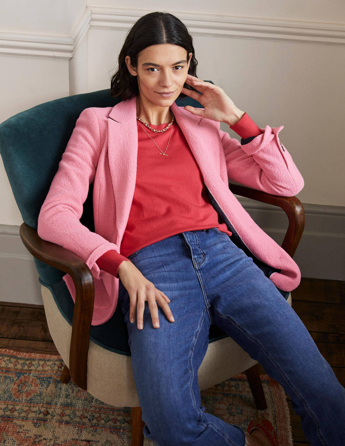 Cotton Crew Neck Jumper-Radish - Image 5