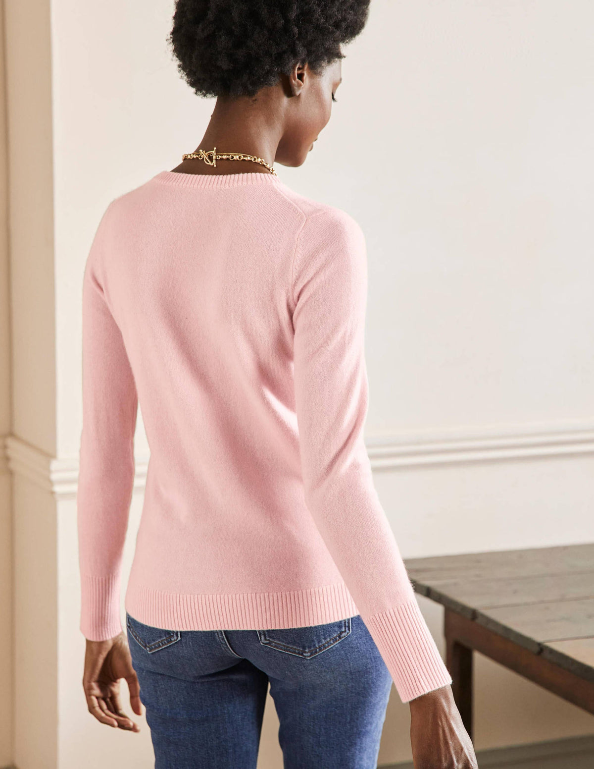Cashmere Crew Neck Jumper-Pink Blush-3