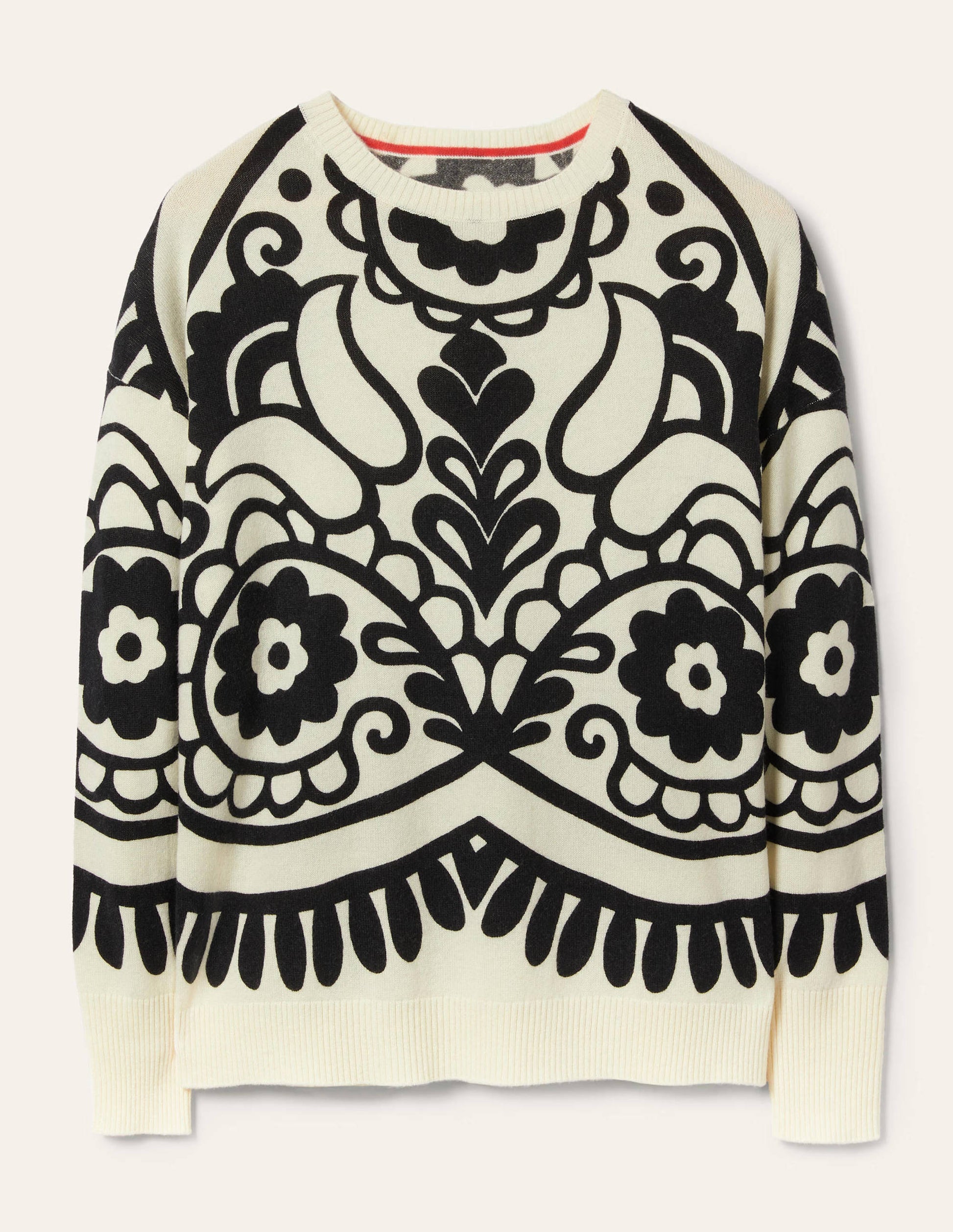 Margot Cashmere Jumper-Ivory, Floral Heart-5